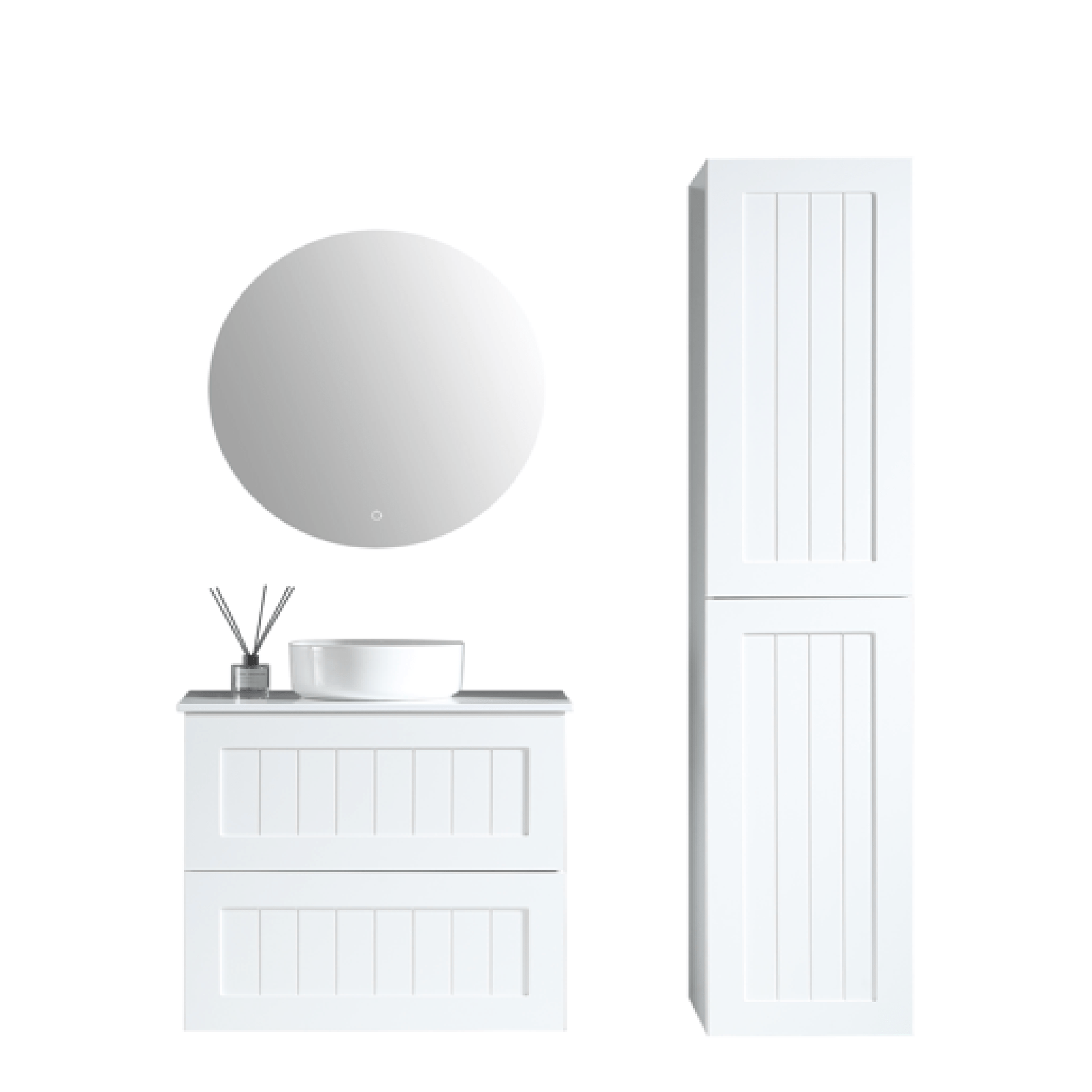 MELA - HAMPTON 900 Matt White Wall Hung Vanity with DrawersVanities – available at Bathroom City Perth