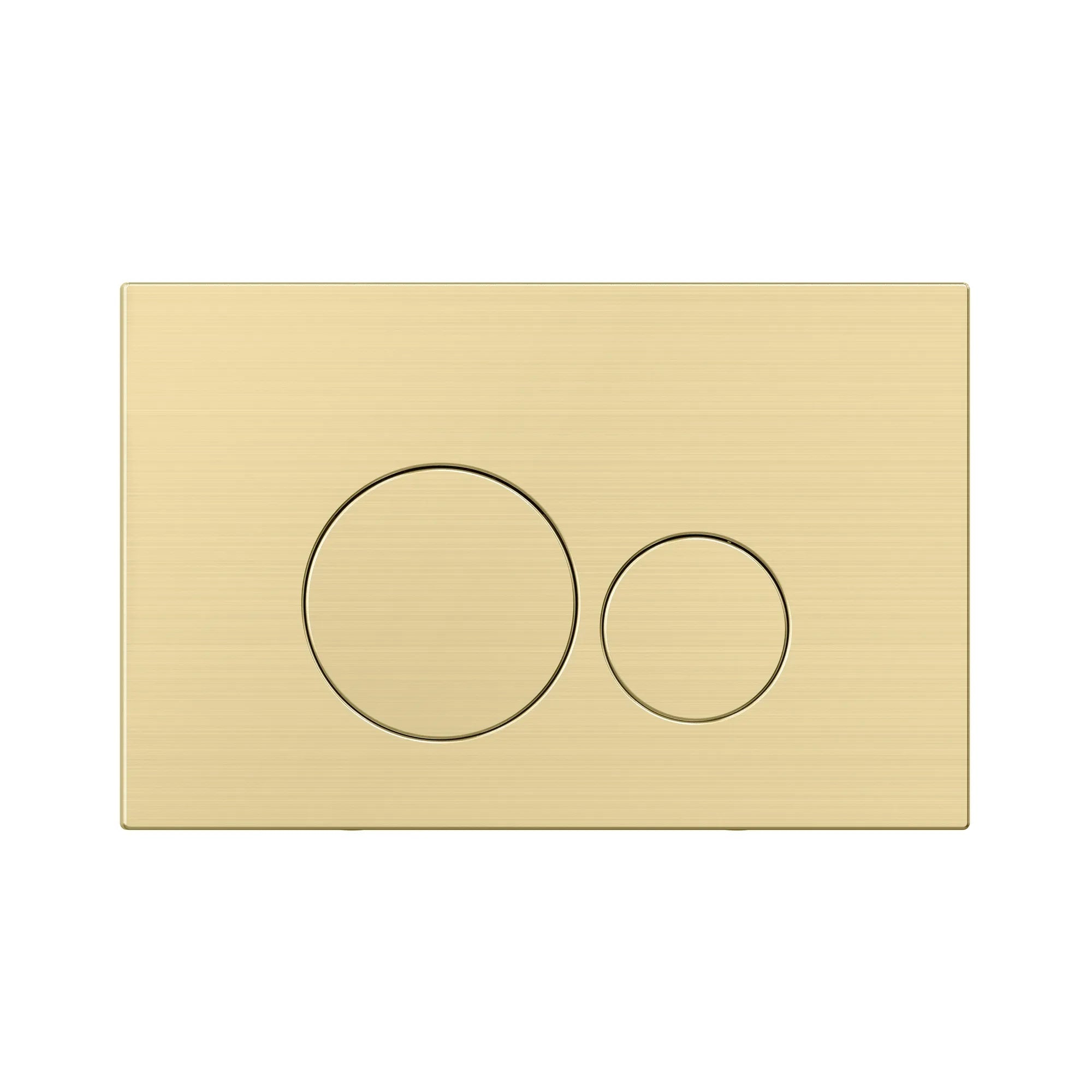 MELA - In Wall Toilet Button Round Brushed Brass-Toilets Hardware-from our-MELA-supplier–available at Bathroom City Perth