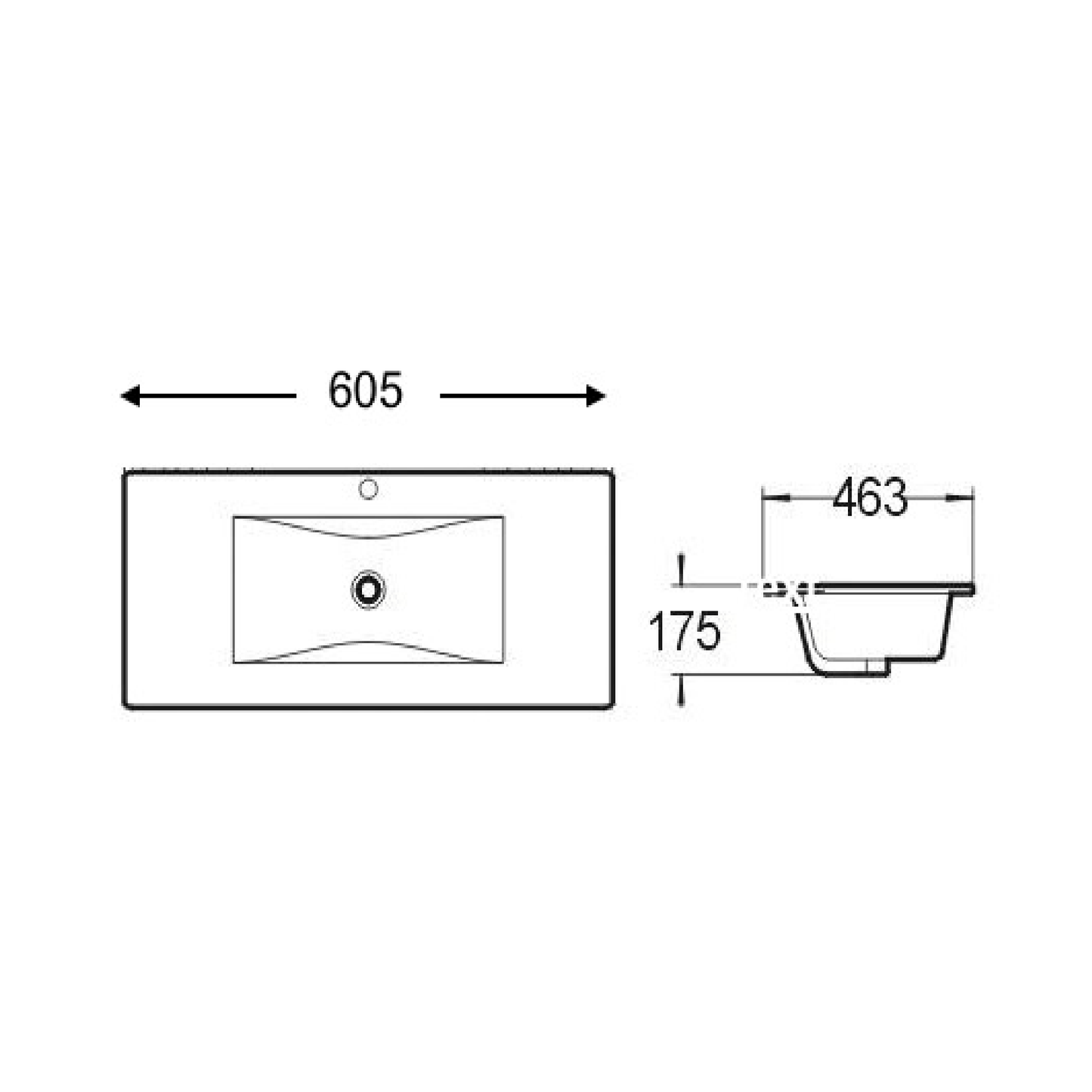 MELA - LUCCA 600mm Ceramic TopBasins – available at Bathroom City Perth