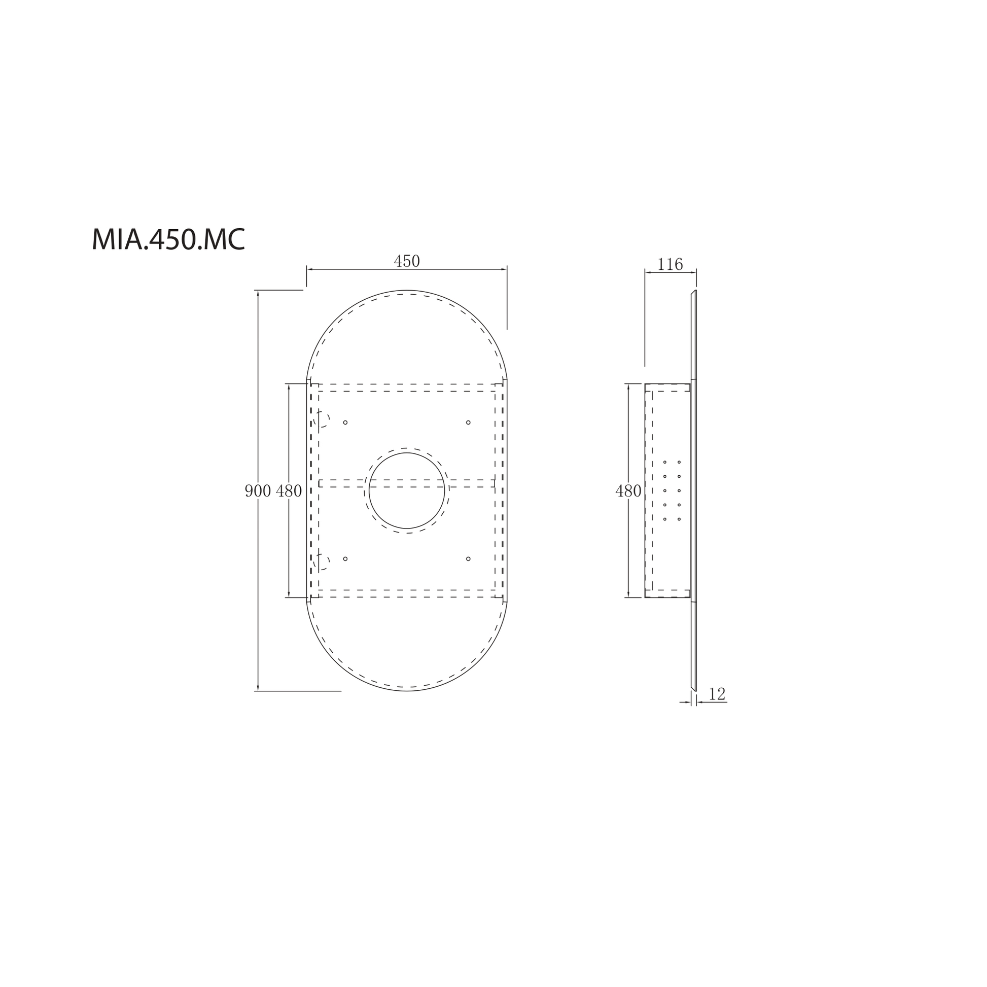MELA - MIA 450 Oval Mirror CabinetMirror – available at Bathroom City Perth
