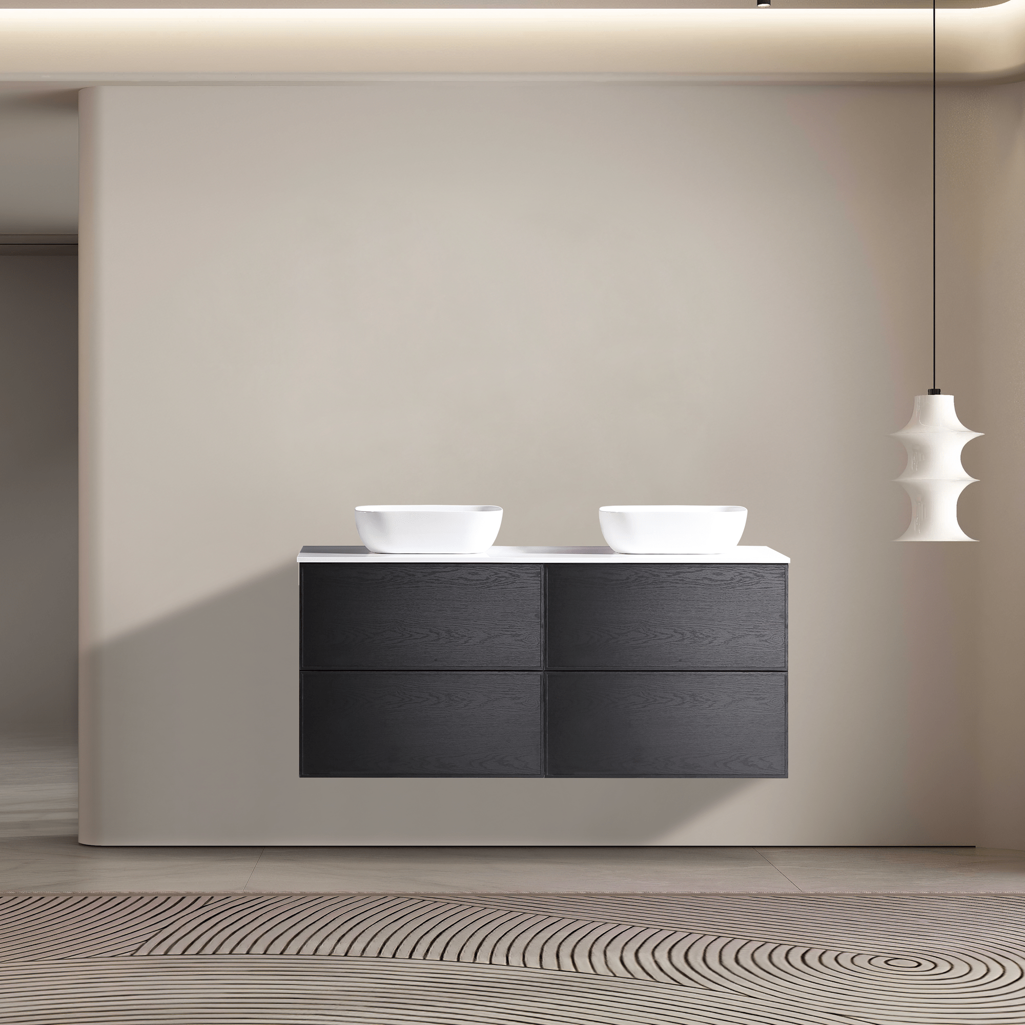 MELA - MILANO 1500 Black Oak Wall Hung Vanity with Drawers - from our - MELA - supplier–available at Bathroom City Perth