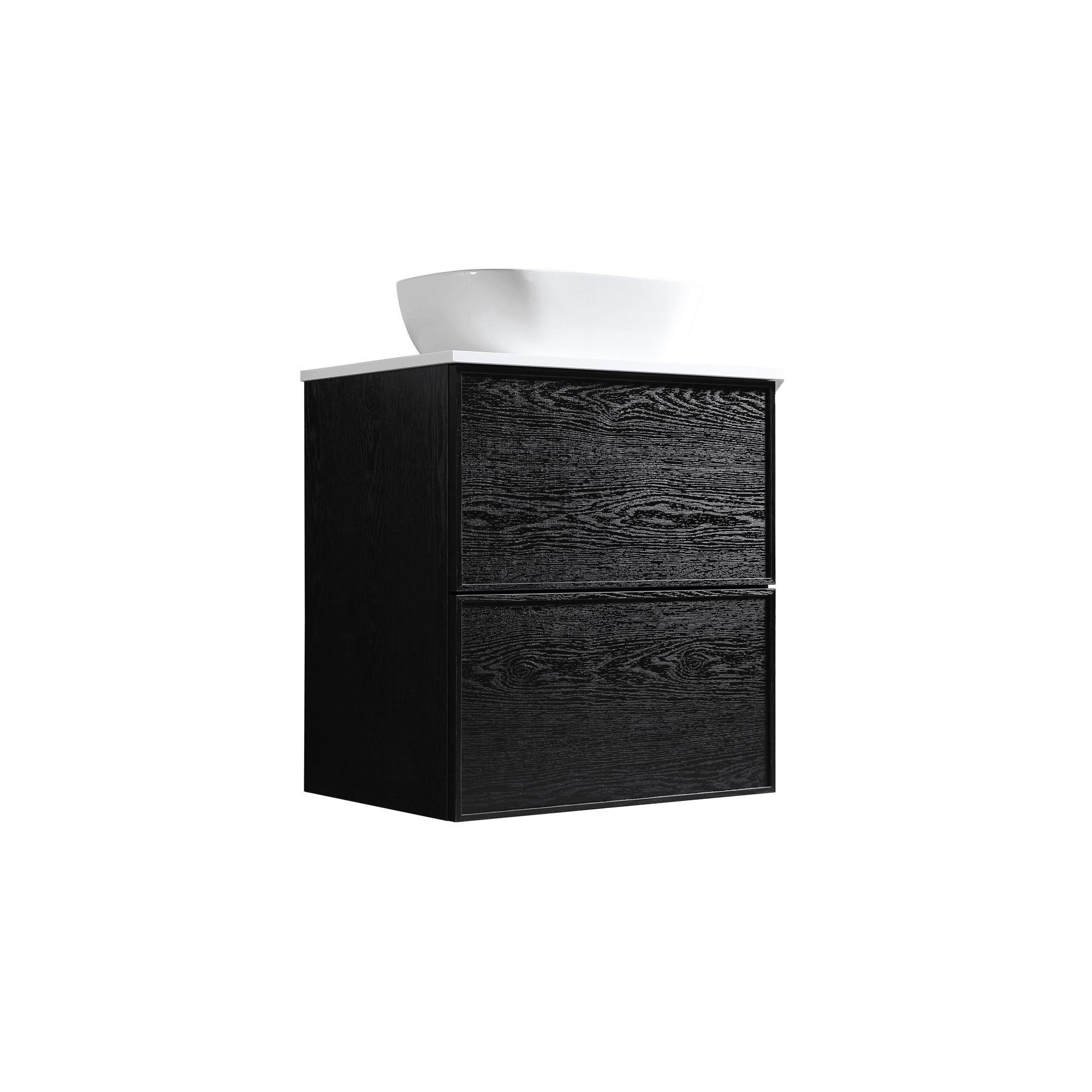 MELA - MILANO 600 Black Oak Wall Hung Vanity with Drawers from our - MELA - supplier–available at Bathroom City Perth