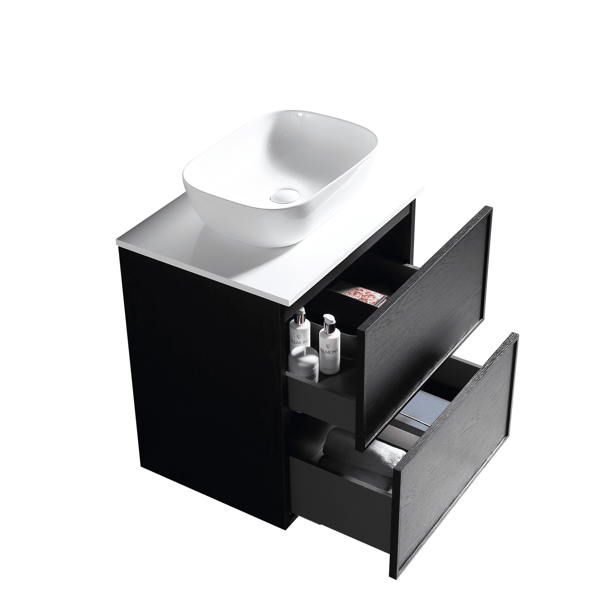 MELA - MILANO 600 Black Oak Wall Hung Vanity with Drawers from our - MELA - supplier–available at Bathroom City Perth