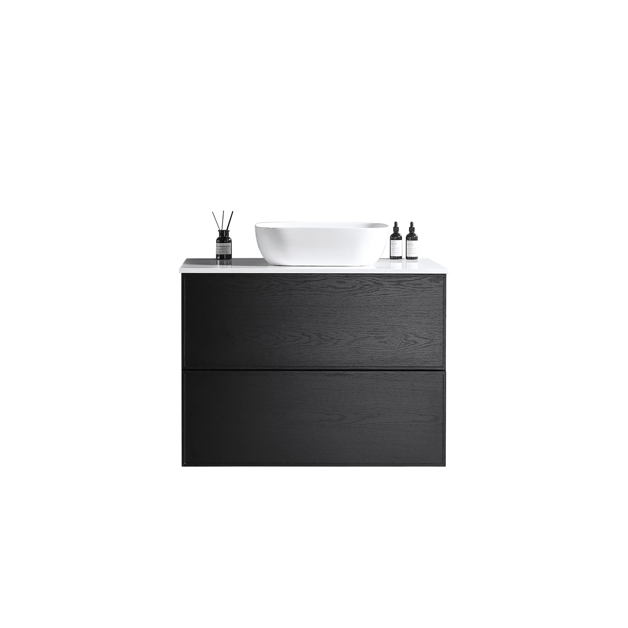 MELA - MILANO 900 Black Oak Wall Hung Vanity with Drawers - Vanities - from our - MELA - supplier–available at Bathroom City Perth