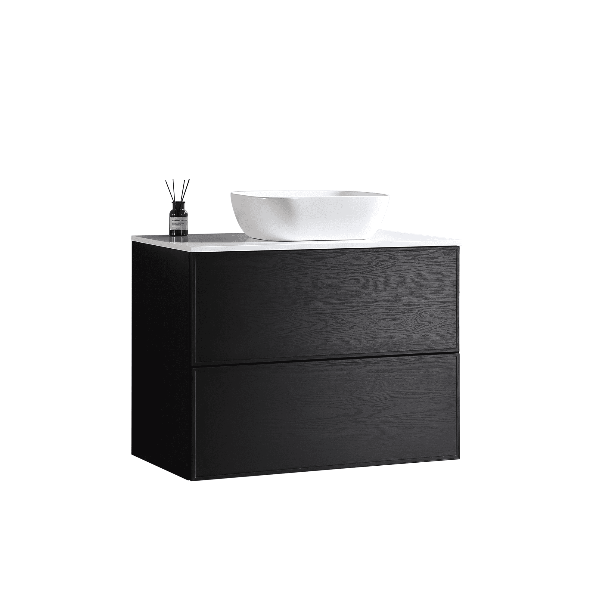 MELA - MILANO 900 Black Oak Wall Hung Vanity with Drawers from our - MELA - supplier–available at Bathroom City Perth