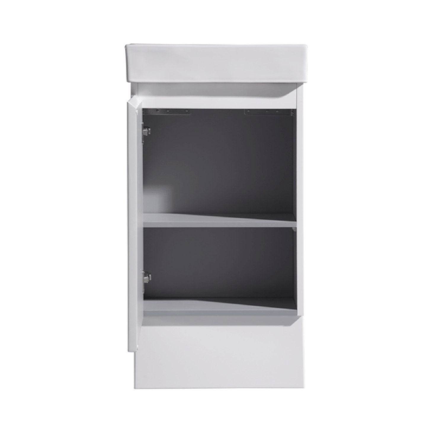 MELA - MOSES 400 Gloss White Wall Hung Powder Room Vanity with DoorVanities – available at Bathroom City Perth