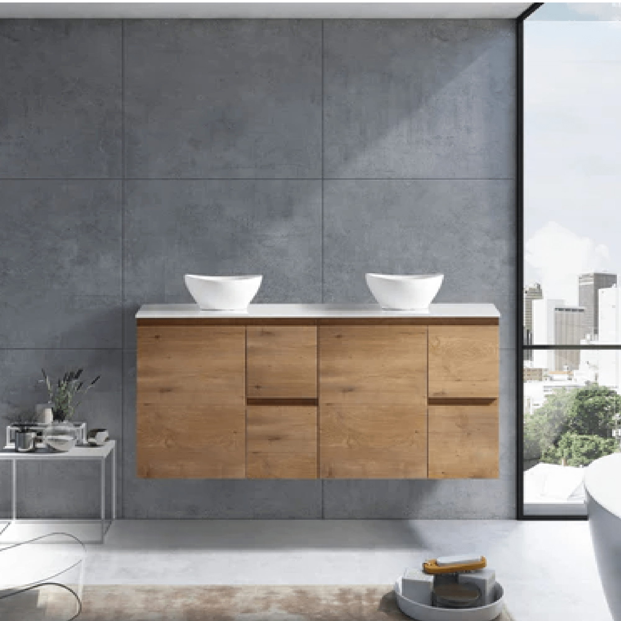 MELA - PADDY 1800 Snafell Wall Hung Vanity with Door & DrawersVanities – available at Bathroom City Perth