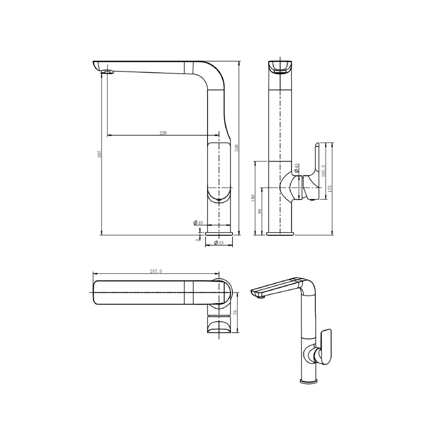 MELA - PALCO Gooseneck Kitchen Mixer Brushed BrassTapware – available at Bathroom City Perth
