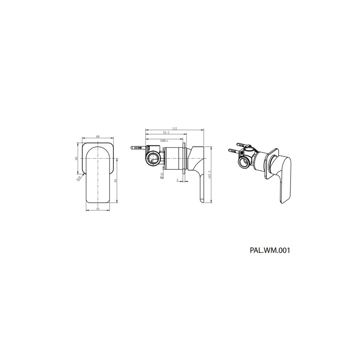 MELA - PALCO Shower/Bath Wall Mixer Brushed BrassTapware – available at Bathroom City Perth