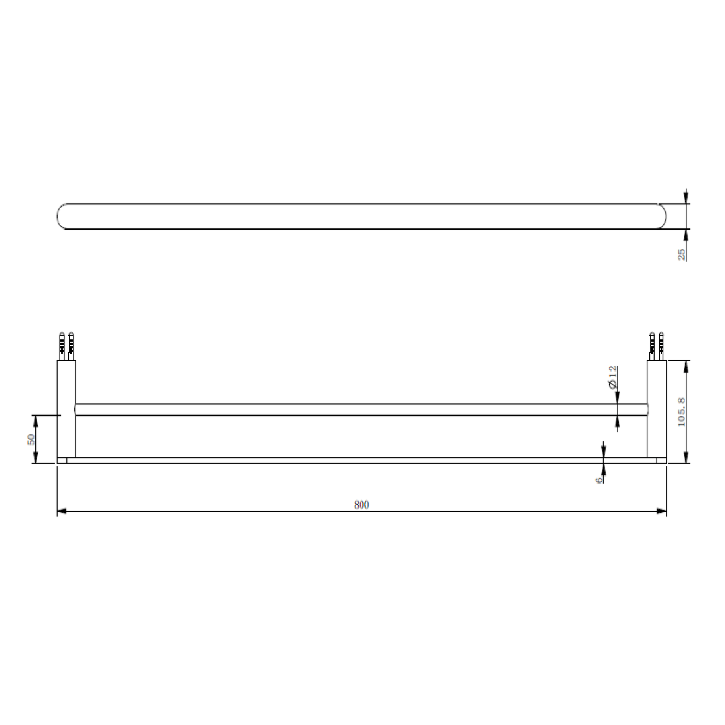 MELA - PALCO/RONDO 800 Double Towel Rail Gun MetalAccessories – available at Bathroom City Perth