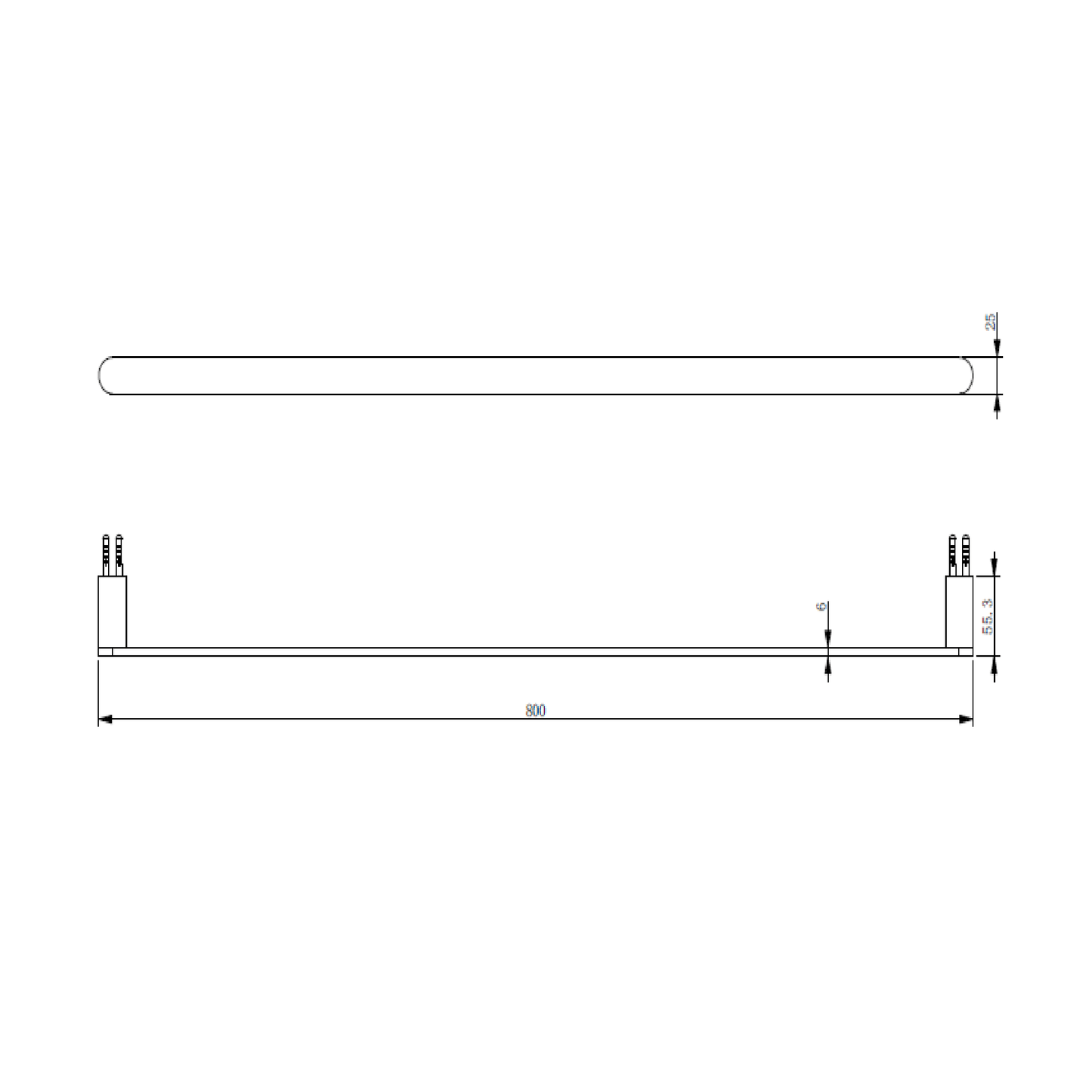 MELA - PALCO/RONDO 800 Single Towel Rail Brushed BrassAccessories – available at Bathroom City Perth