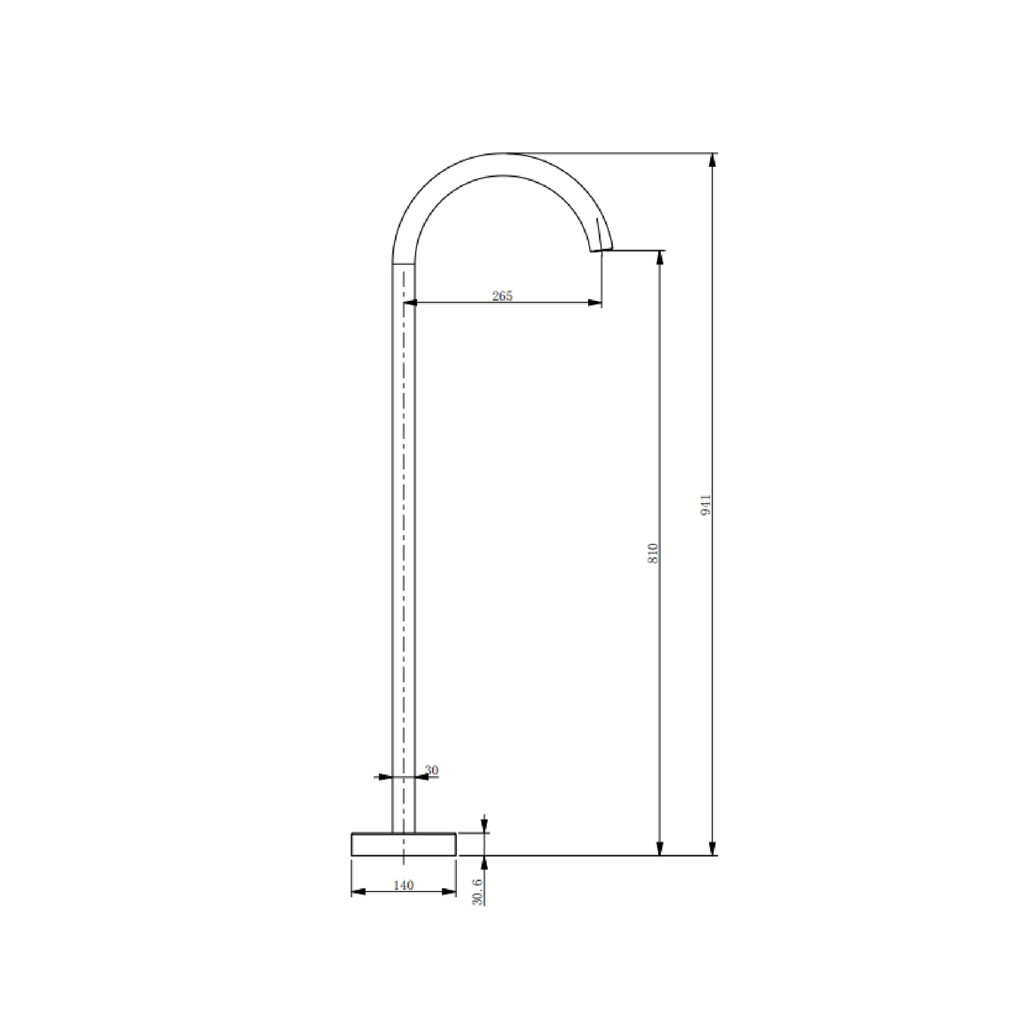 MELA - PALCO/RONDO Free Standing Bath Spout Brushed BrassTapware – available at Bathroom City Perth