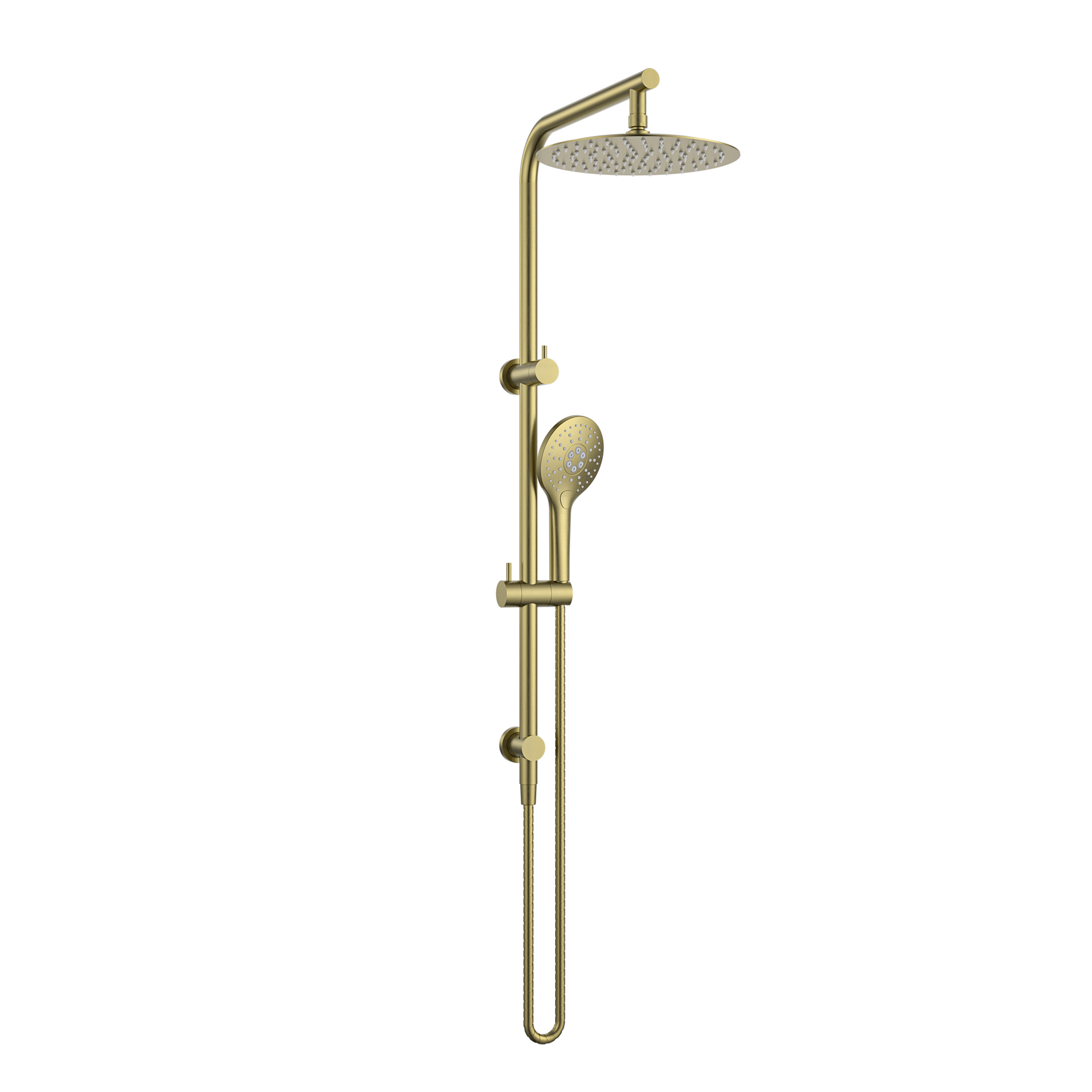 MELA - PALCO/RONDO Twin Combo Shower Set with Rail Brushed BrassTapware – available at Bathroom City Perth