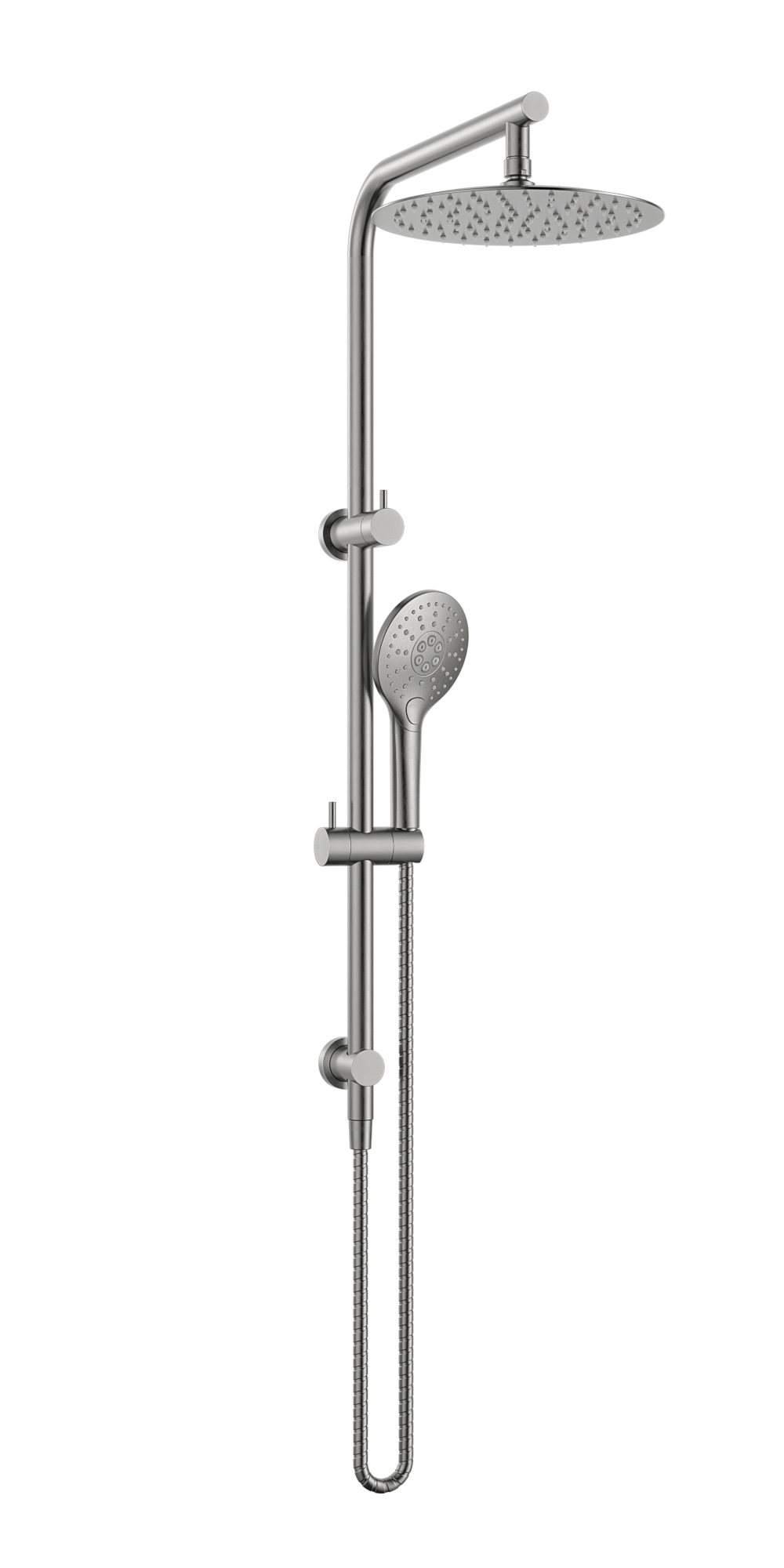 MELA - PALCO/RONDO Twin Combo Shower Set with Rail Brushed Nickel - Tapware - from our - MELA - supplier–available at Bathroom City Perth