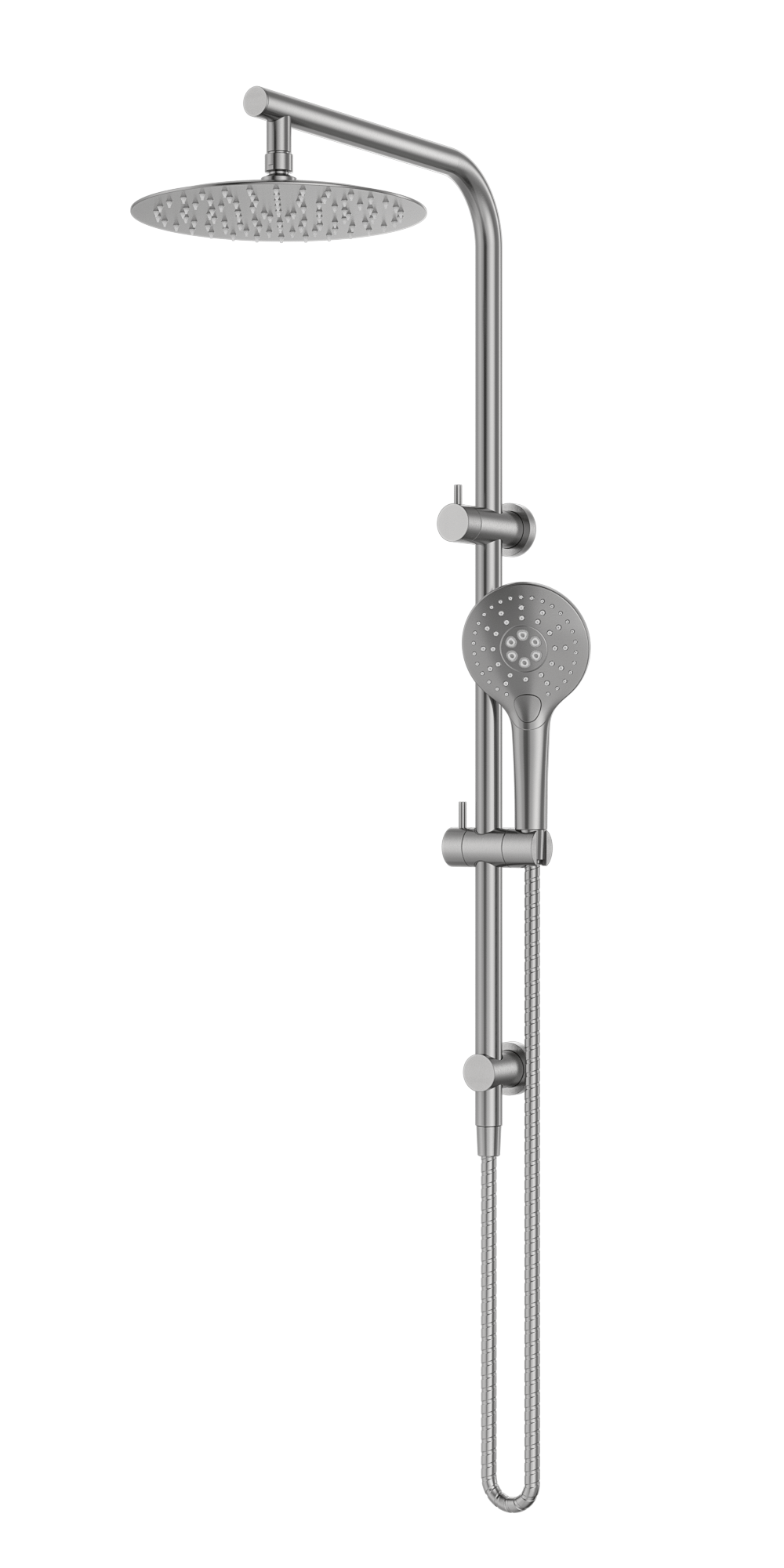 MELA - PALCO/RONDO Twin Combo Shower Set with Rail Brushed Nickel - Tapware - from our - MELA - supplier–available at Bathroom City Perth