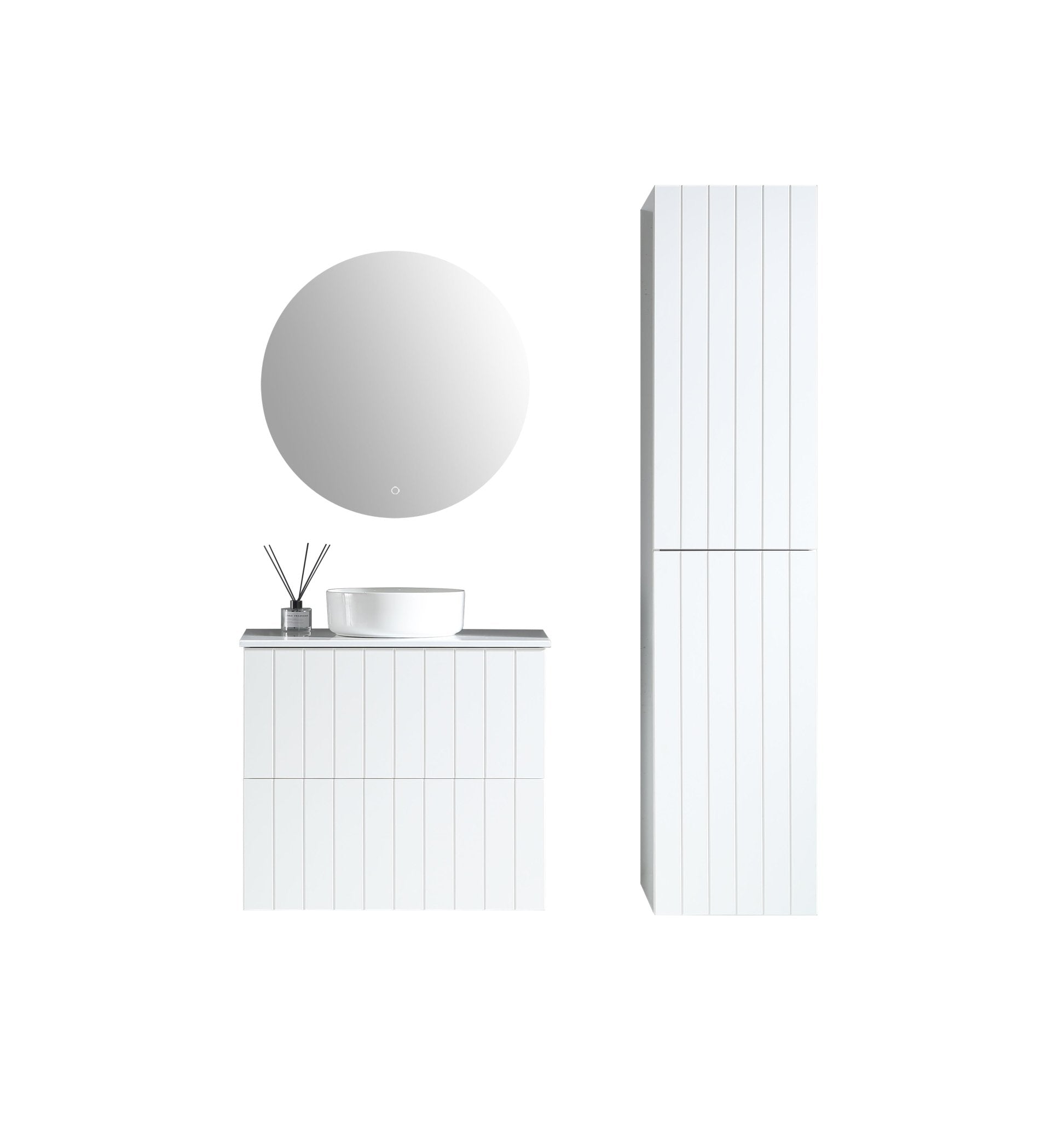 MELA - PASTEL 600 Matt White Wall Hung Vanity with Drawers - Vanities - from our - MELA - supplier–available at Bathroom City Perth