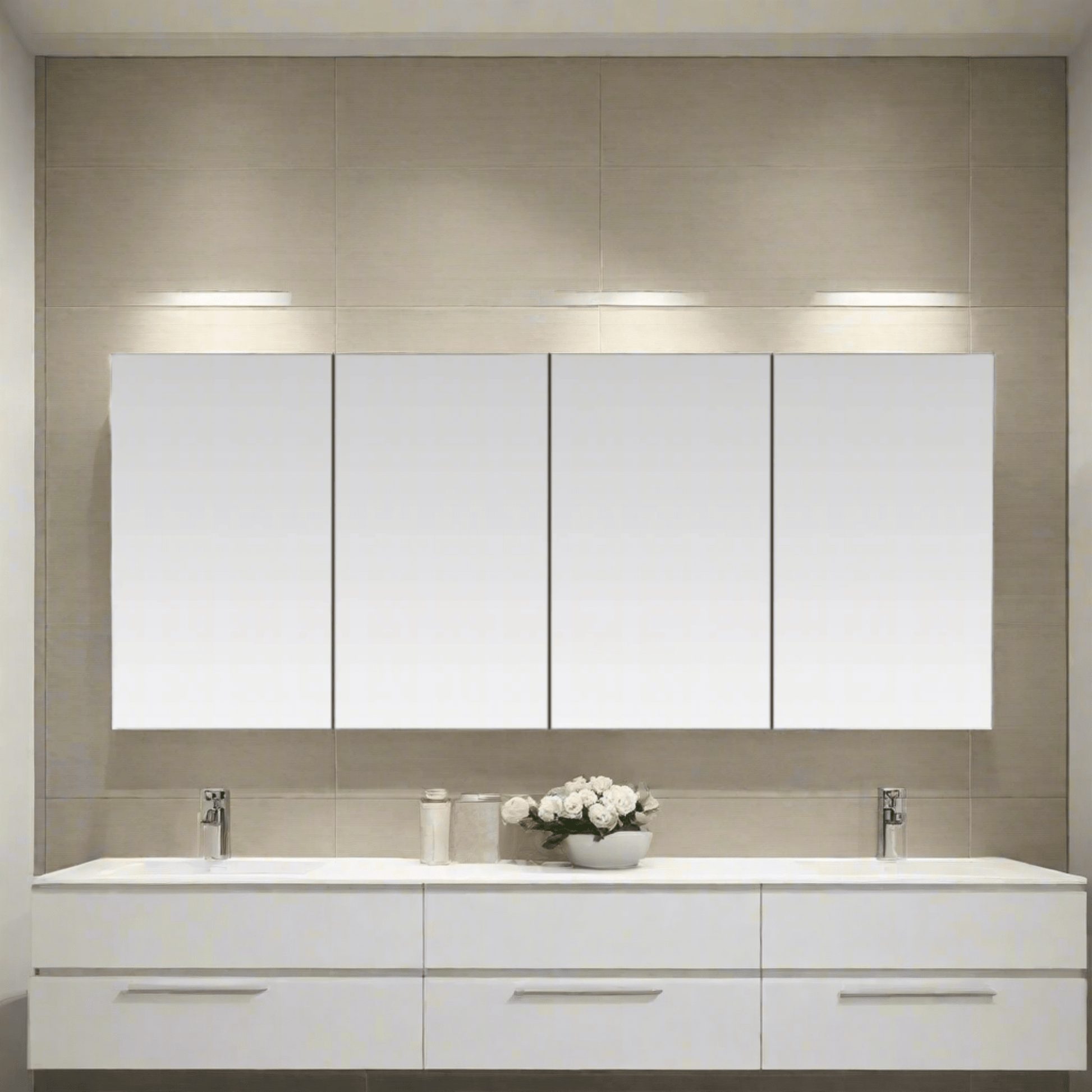 MELA - PORTER 1500 Gloss White Mirror CabinetMirror – available at Bathroom City Perth