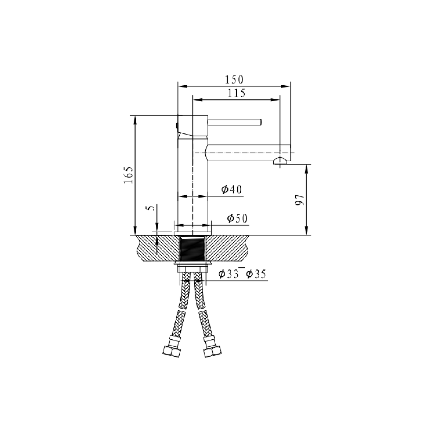 MELA - RONDO Basin Mixer Brushed NickelTapware – available at Bathroom City Perth