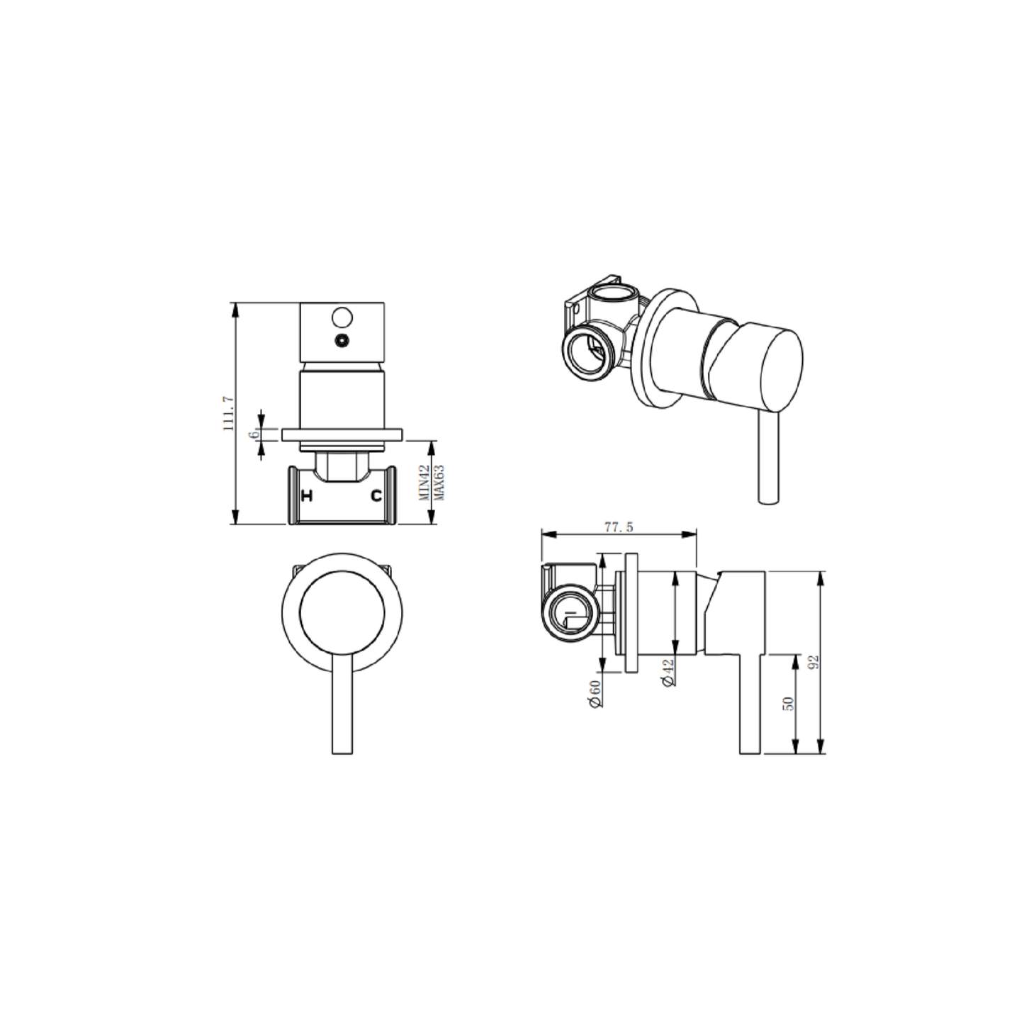 MELA - RONDO Shower/Bath Wall Mixer Brushed BrassTapware – available at Bathroom City Perth