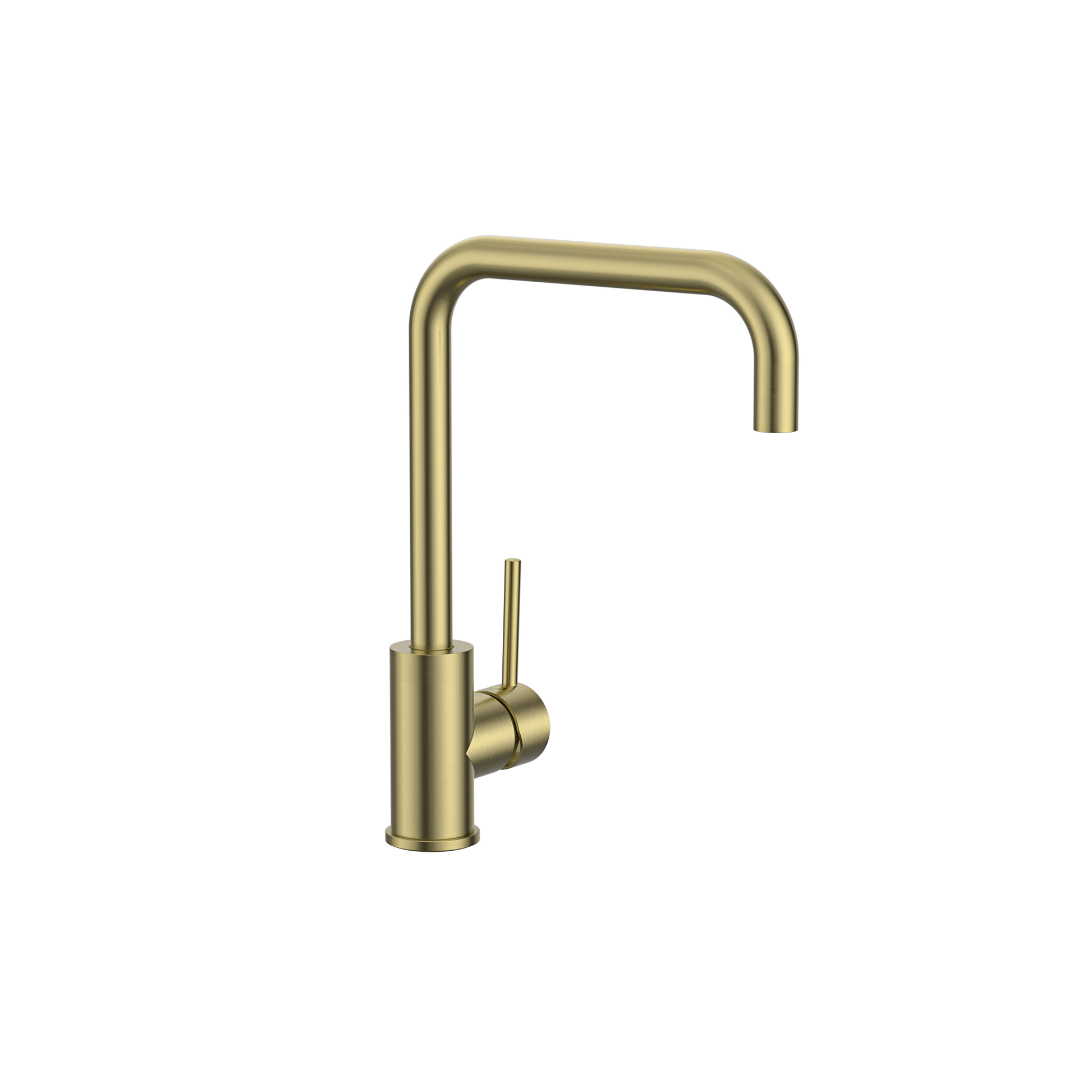 MELA - RONDO Square Gooseneck Sink Mixer Brushed BrassTapware – available at Bathroom City Perth