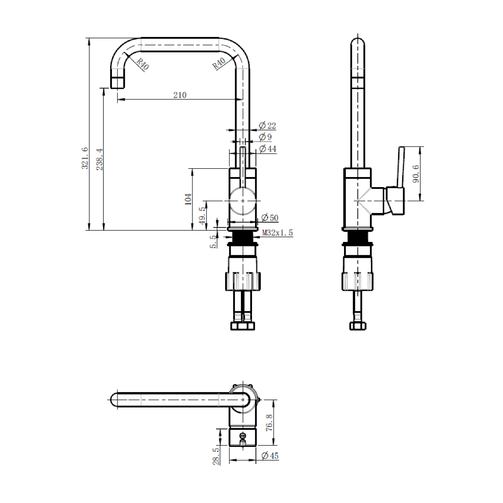 MELA - RONDO Square Gooseneck Sink Mixer Brushed BrassTapware – available at Bathroom City Perth