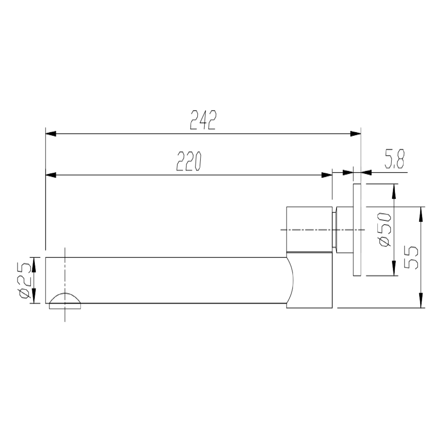 MELA - RONDO Swivel Wall Spout Gun MetalTapware – available at Bathroom City Perth