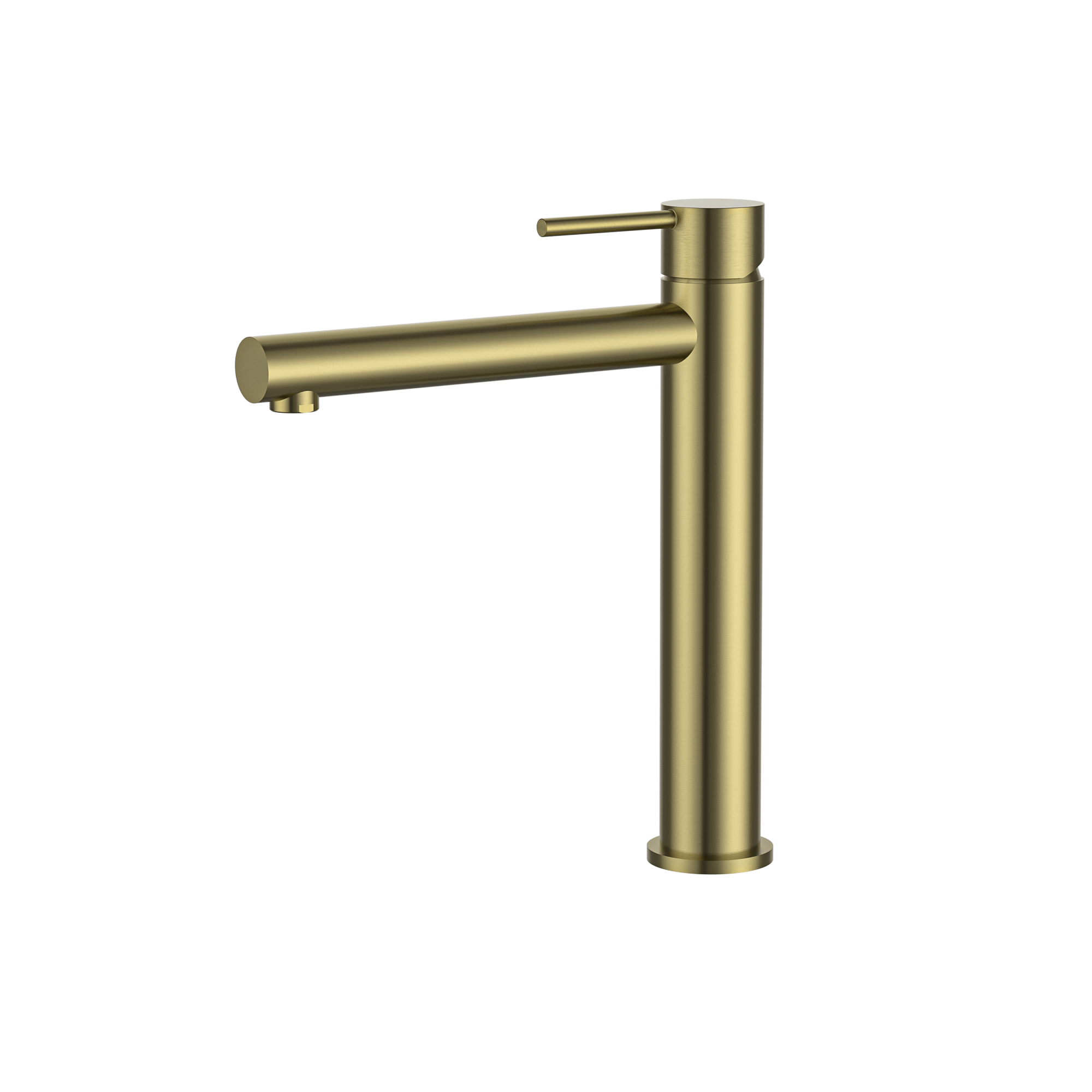 MELA - RONDO Tall Basin Mixer Brushed BrassTapware – available at Bathroom City Perth