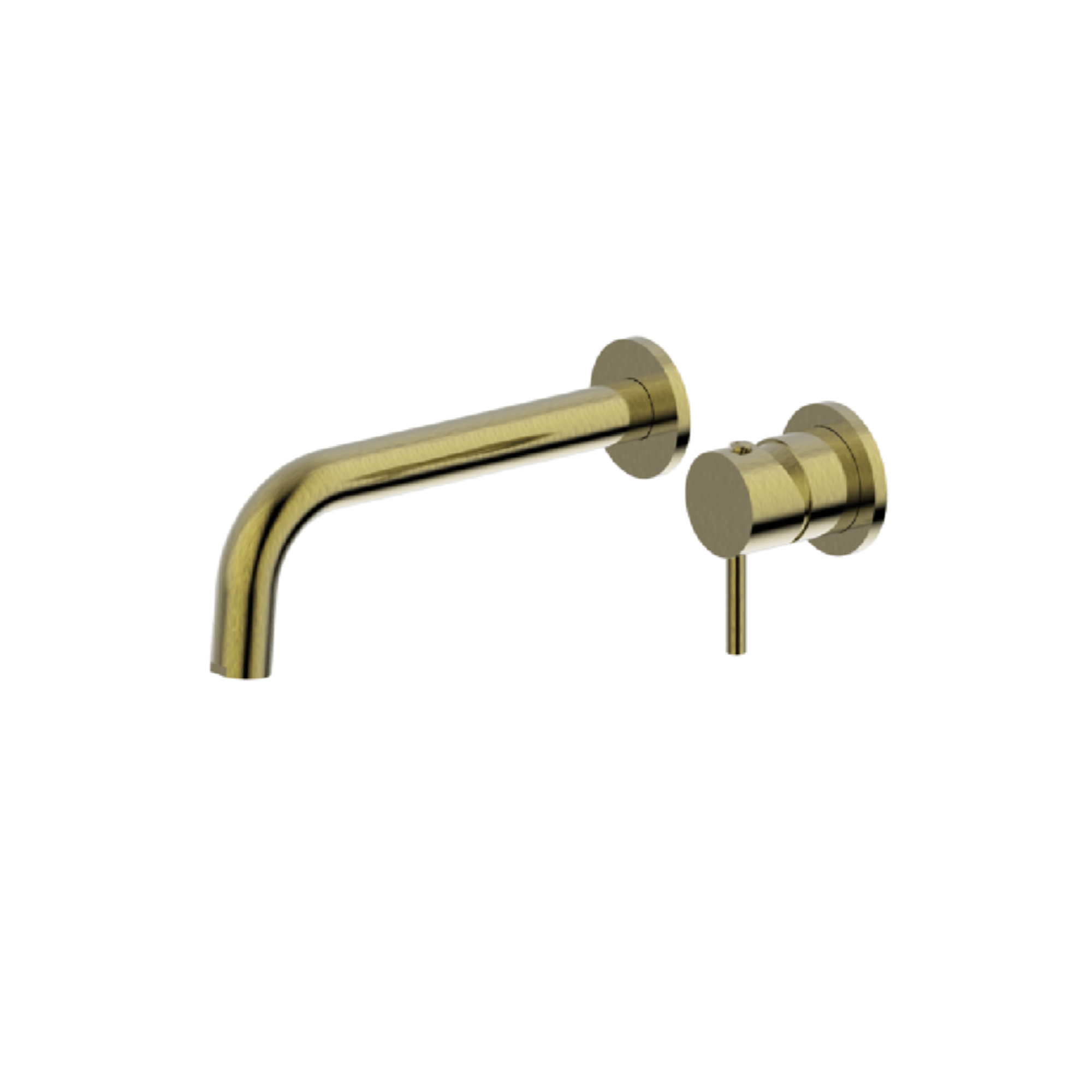 MELA - RONDO Wall Spout and Wall Mixer Set Brushed BrassTapware – available at Bathroom City Perth