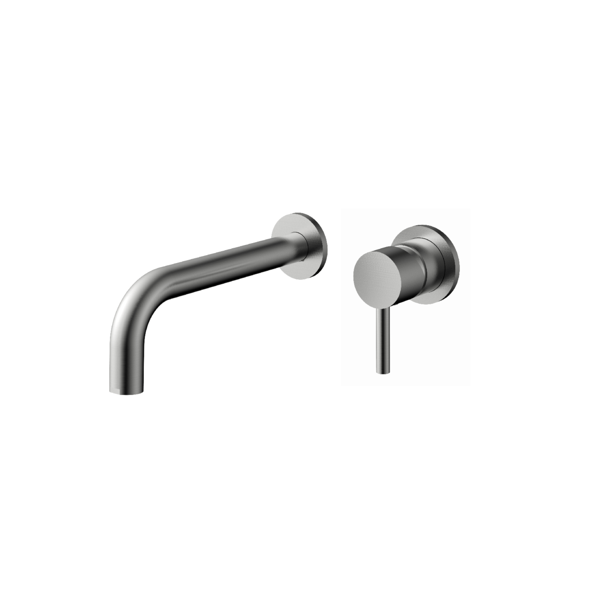 MELA - RONDO Wall Spout and Wall Mixer Set Brushed NickelTapware – available at Bathroom City Perth