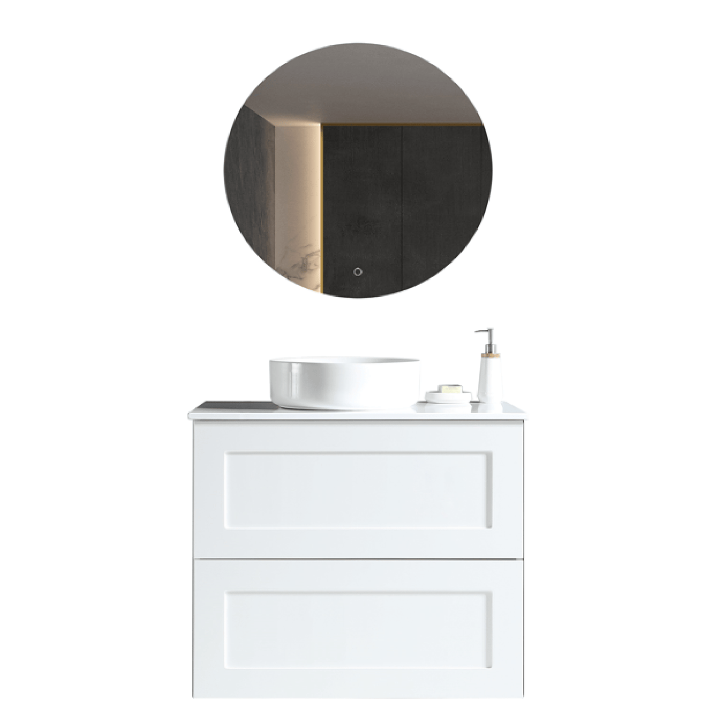 MELA - SHAKER 600 Matt White Wall Hung Vanity with DrawersVanities – available at Bathroom City Perth