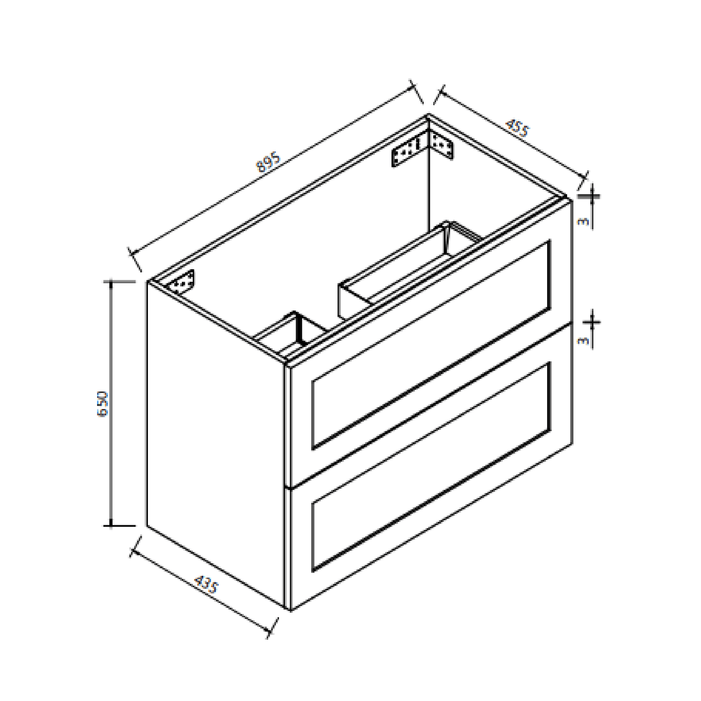 MELA - SHAKER 900 Matt White Wall Hung Vanity with DrawersVanities – available at Bathroom City Perth