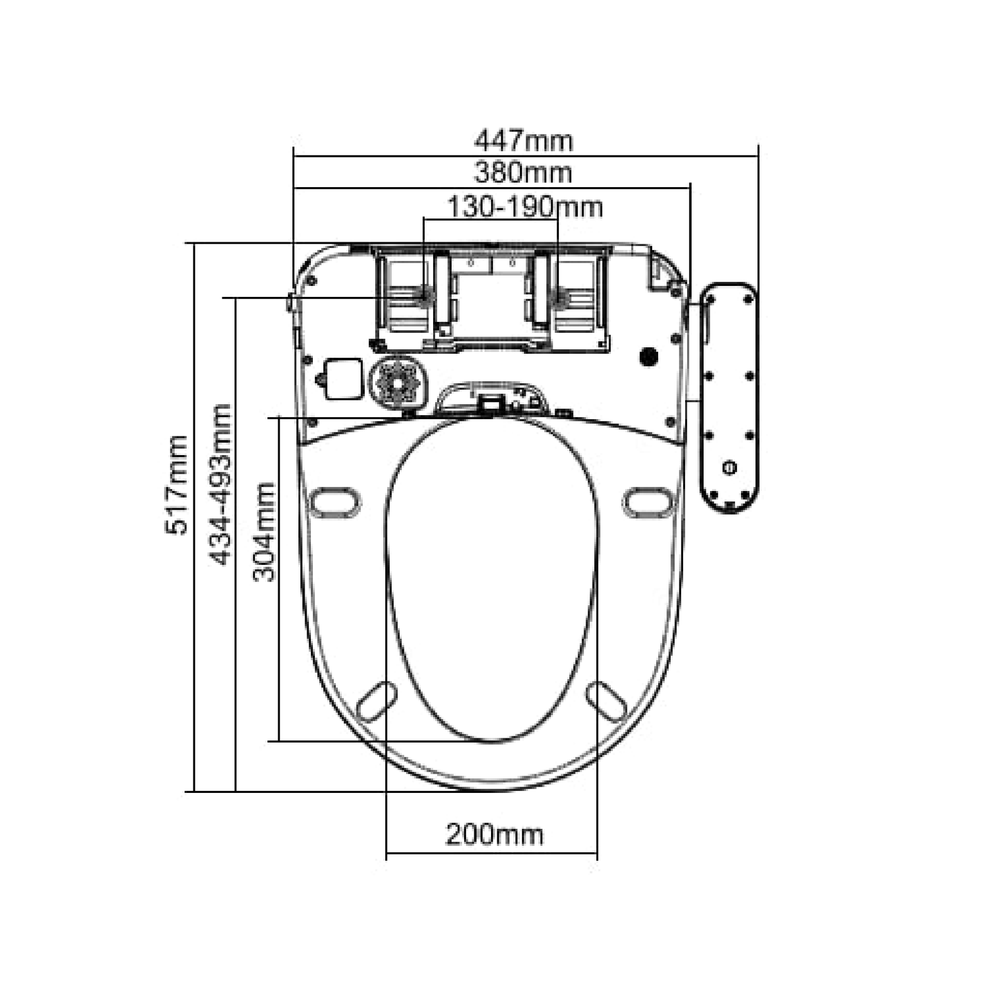 MELA - Smart Bidet Seat Handle - Toilets - from our - MELA - supplier–available at Bathroom City Perth