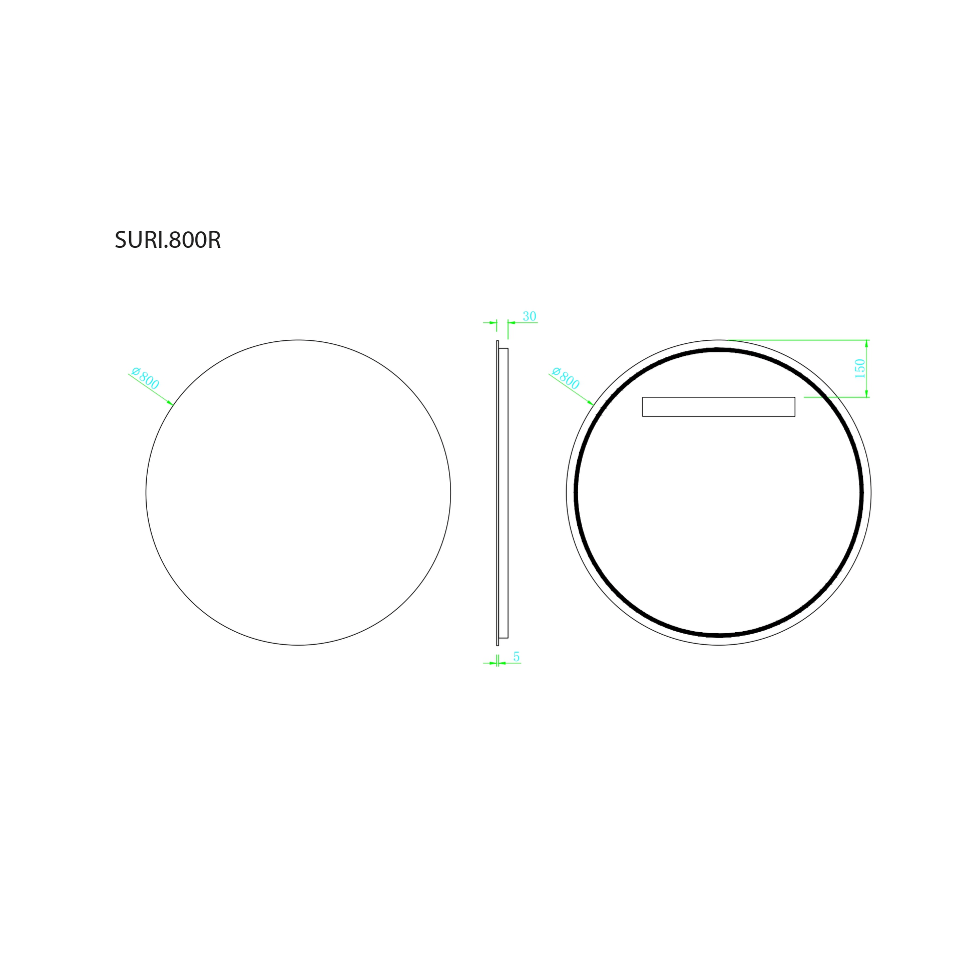 MELA - SURI 800 Round MirrorMirror – available at Bathroom City Perth