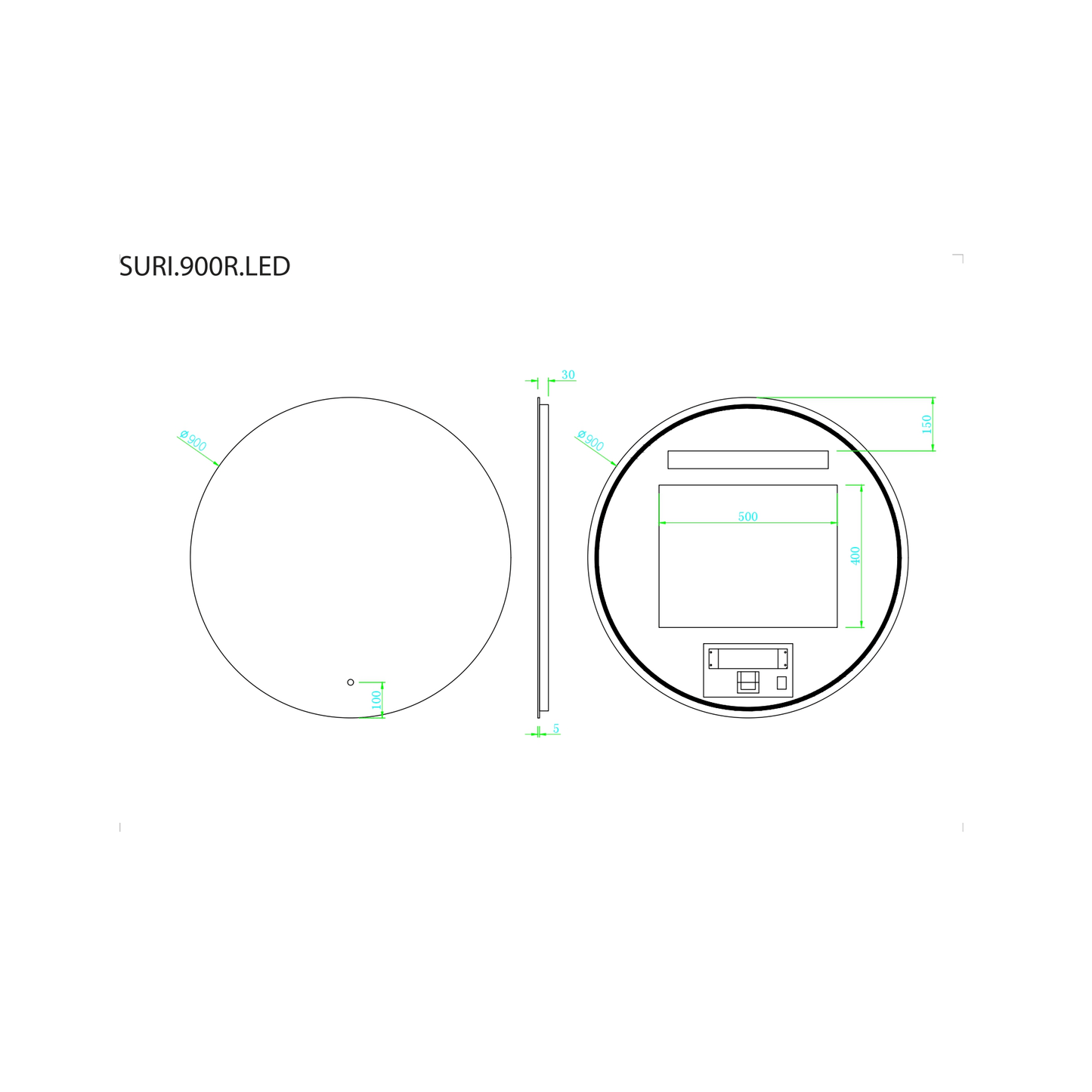MELA - SURI 900 LED Round MirrorMirror – available at Bathroom City Perth