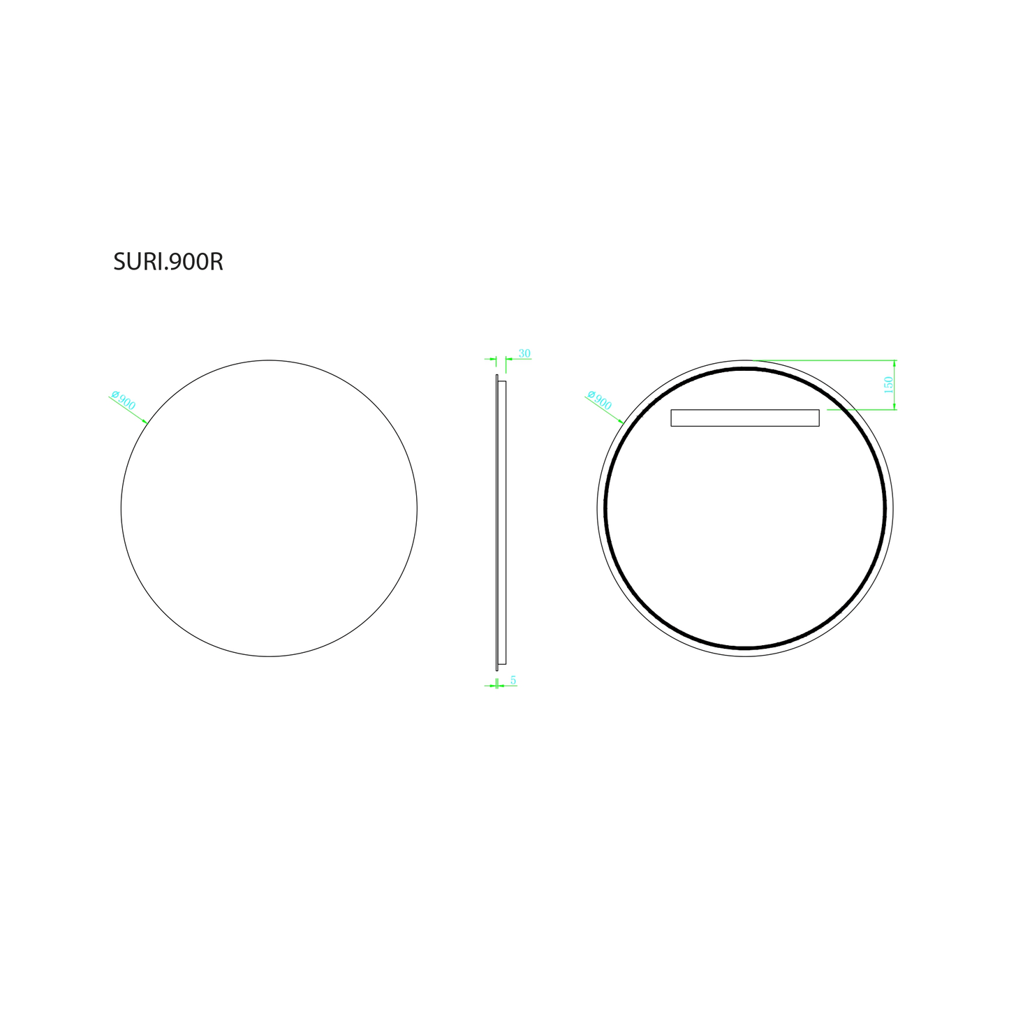 MELA - SURI 900 Round MirrorMirror – available at Bathroom City Perth