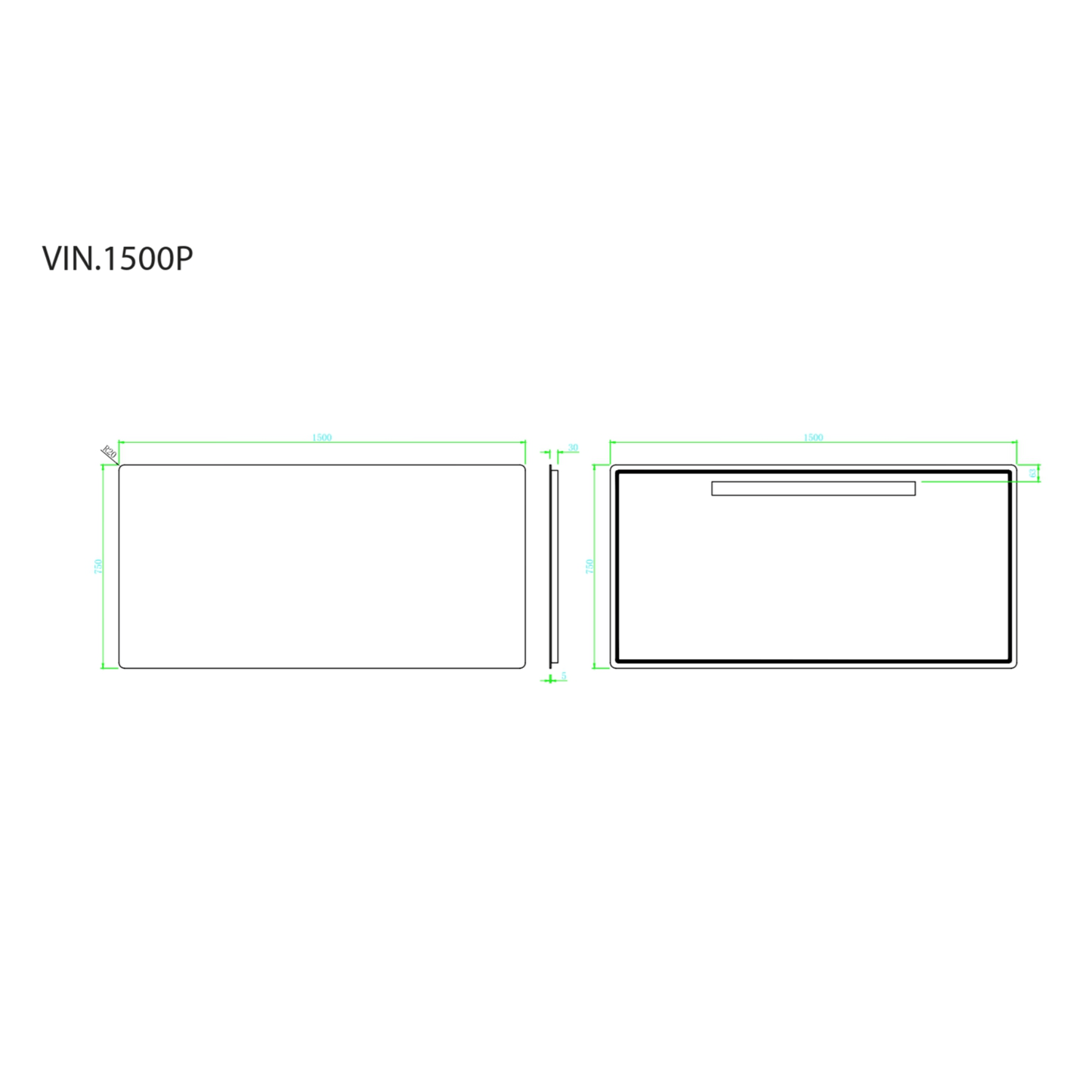 MELA - VINA 1500 Plain Mirror Polished EdgeMirror – available at Bathroom City Perth