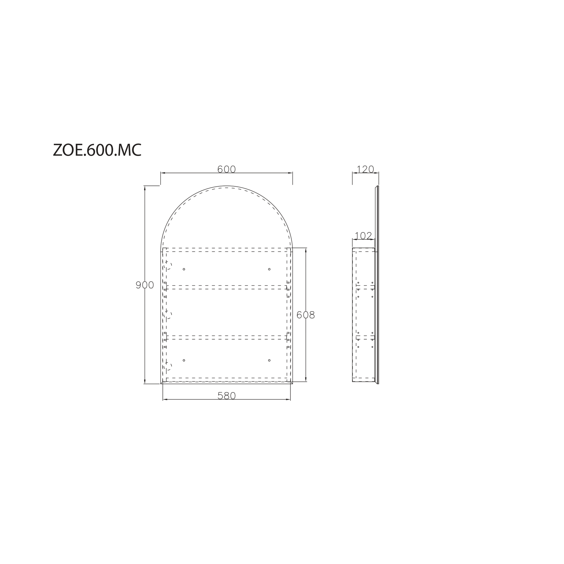 MELA - ZOE 600 Arch Mirror CabinetMirror – available at Bathroom City Perth