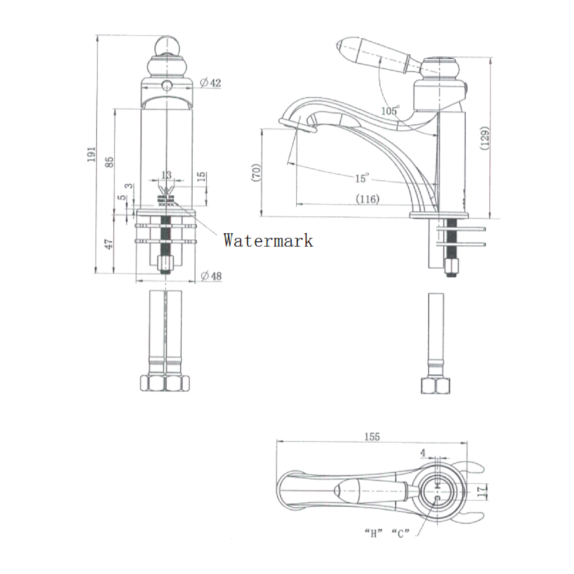 MODERN NATIONAL - BORDEAUX Basin Mixer Brushed BronzeTapware – available at Bathroom City Perth