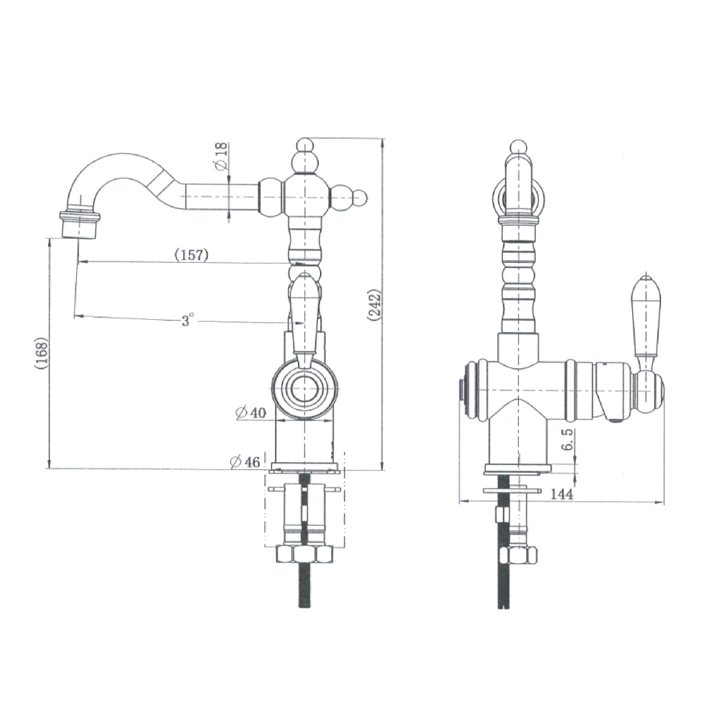 MODERN NATIONAL - BORDEAUX High Rise Basin Mixer Matt BlackTapware – available at Bathroom City Perth