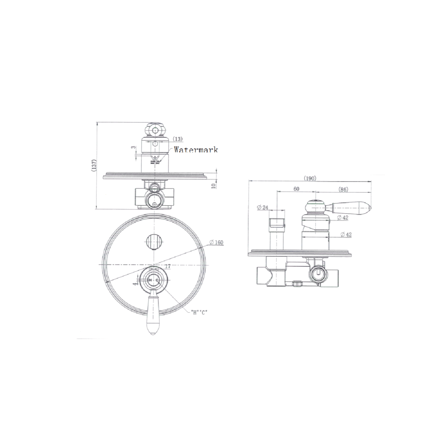 MODERN NATIONAL - BORDEAUX Shower Mixer with Diverter Brushed BronzeTapware – available at Bathroom City Perth