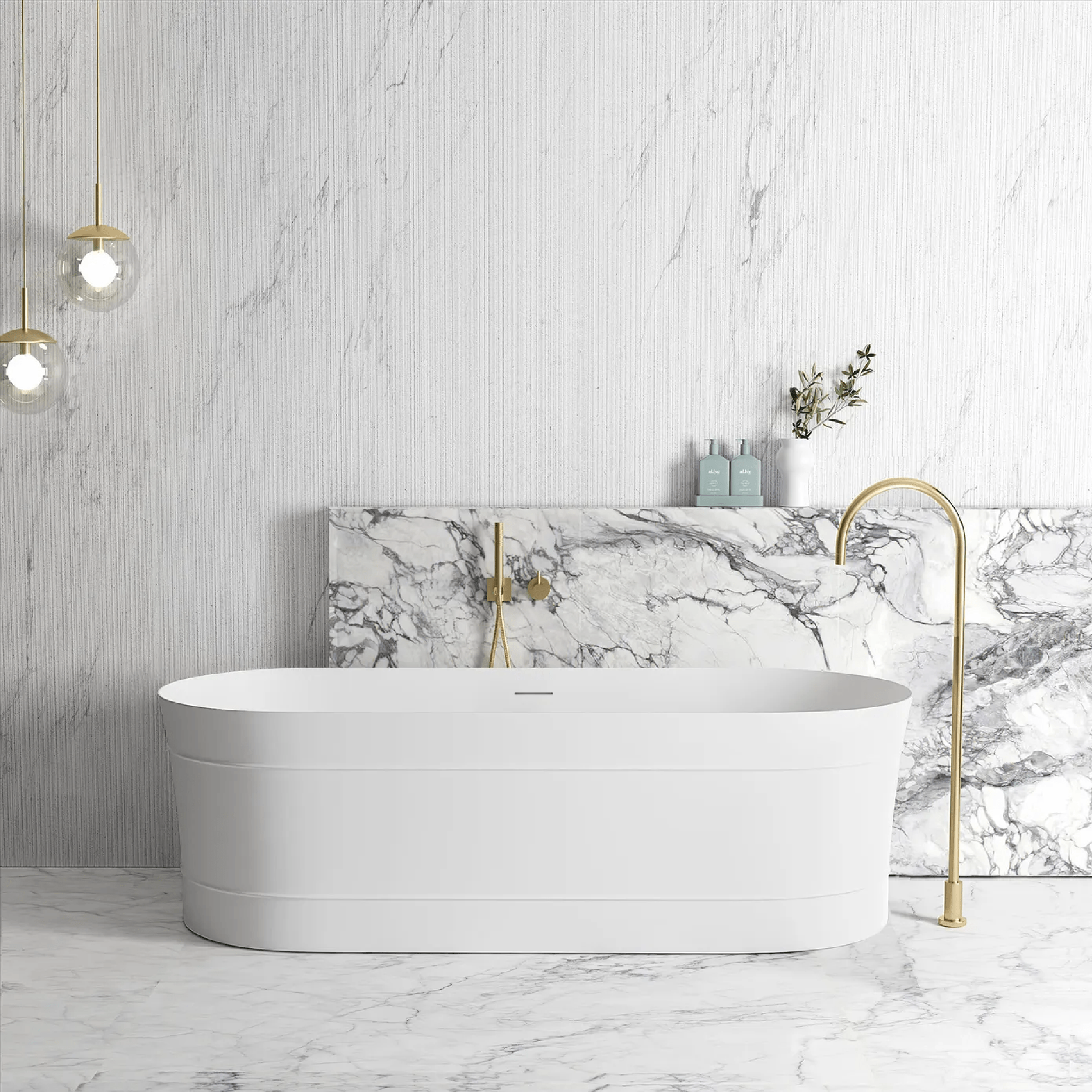OTTI - Attica Bondi 1700 Matt White Bath with Overflow - Baths - from our - Otti - supplier–available at Bathroom City Perth