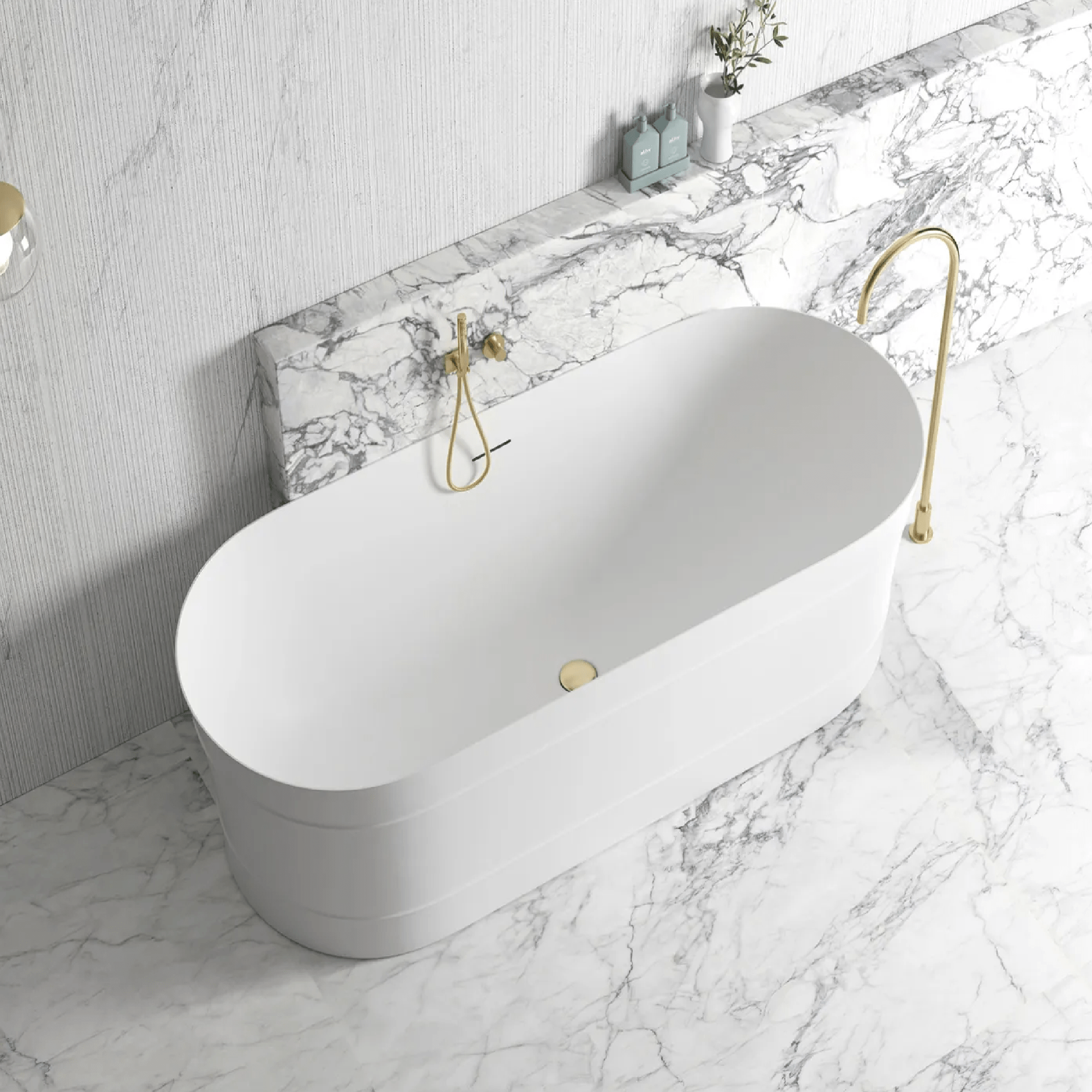 OTTI - Attica Bondi 1700 Matt White Bath with Overflow - Baths - from our - Otti - supplier–available at Bathroom City Perth