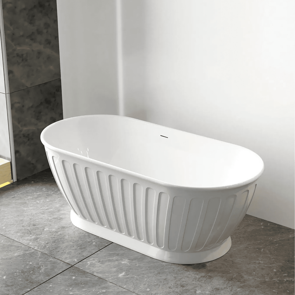 OTTI - Attica Kensington 1500 Gloss White Bath with Overflow-Baths-from our-Otti-supplier–available at Bathroom City Perth