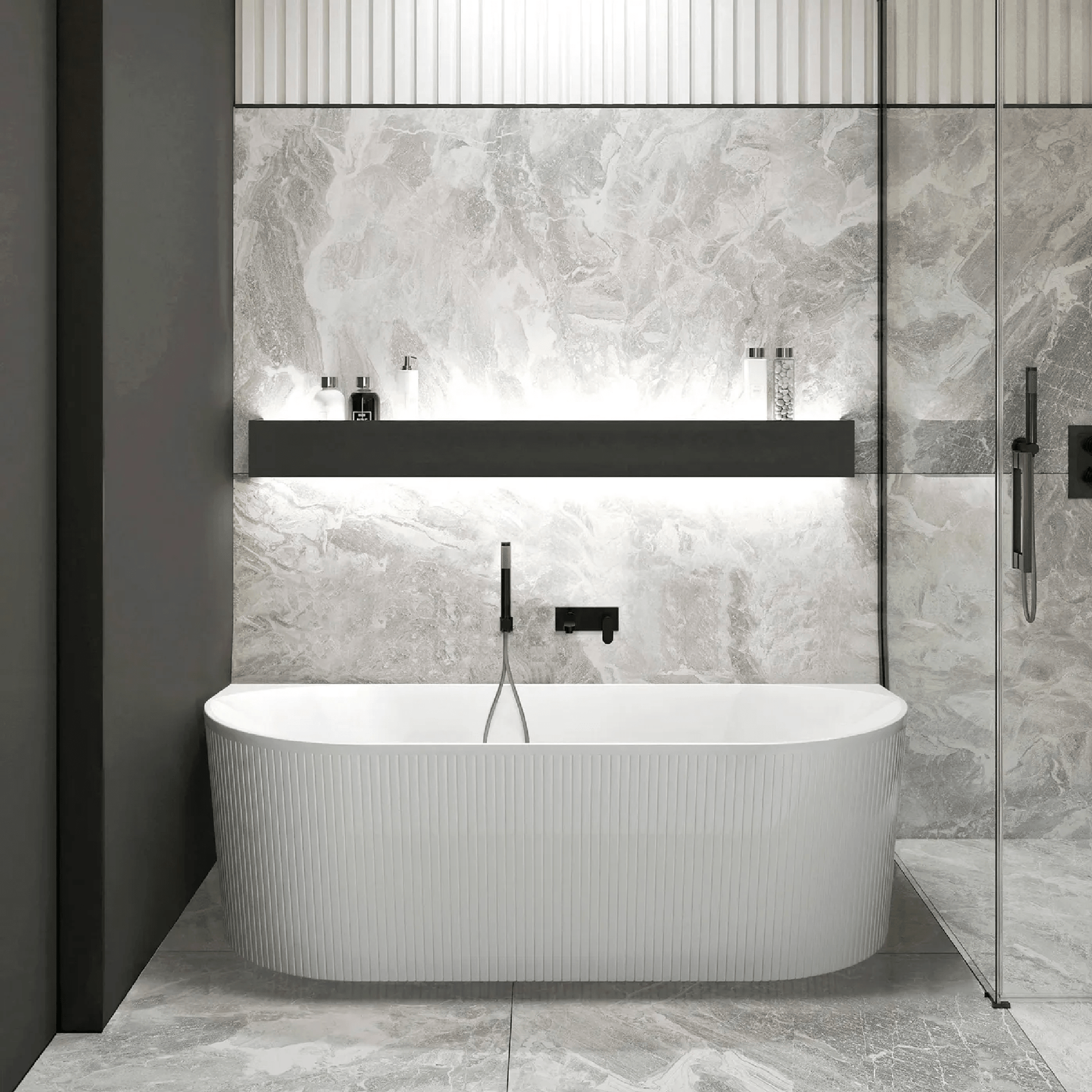 OTTI - Attica Noosa 1500 Gloss White BTW Multi - fit Bath - Baths - from our - Otti - supplier–available at Bathroom City Perth