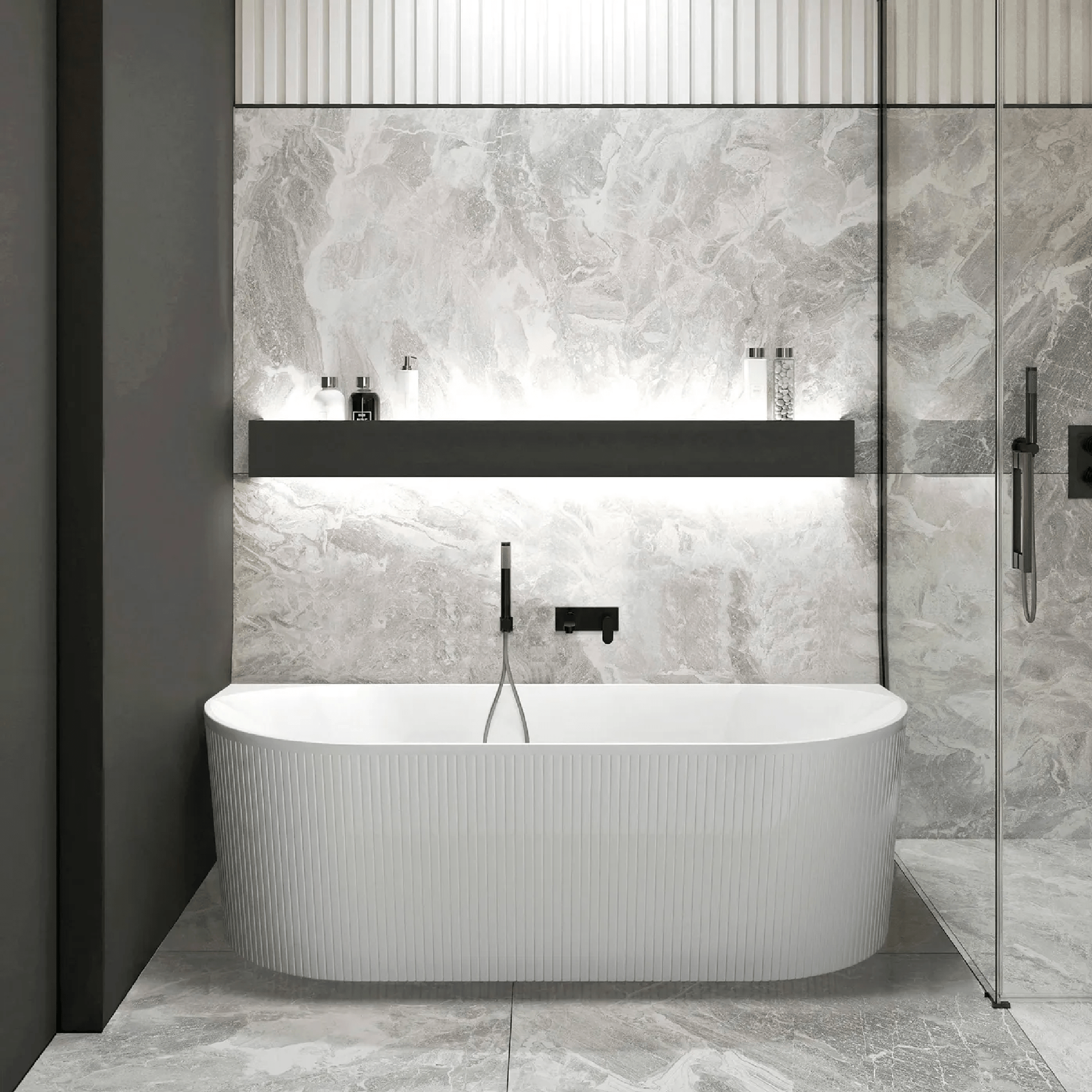 OTTI - Attica Noosa 1500 Gloss White BTW Multi - fit Bath - Baths - from our - Otti - supplier–available at Bathroom City Perth