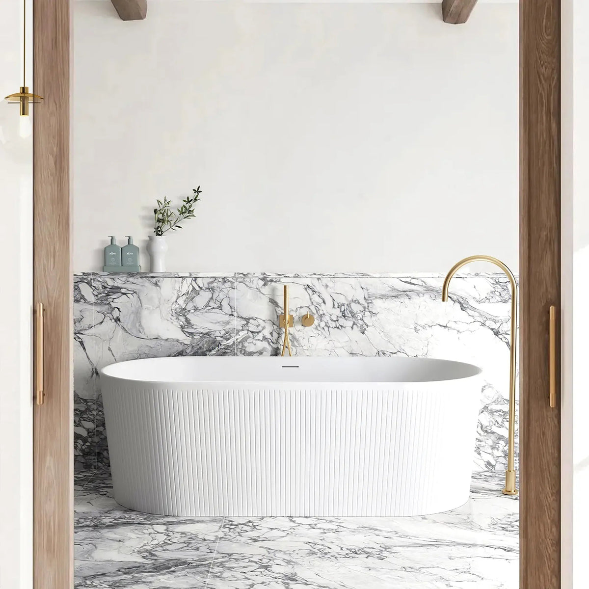 OTTI - Attica Noosa 1500 Matt White Bath with Overflow-Baths-from our-Otti-supplier–available at Bathroom City Perth