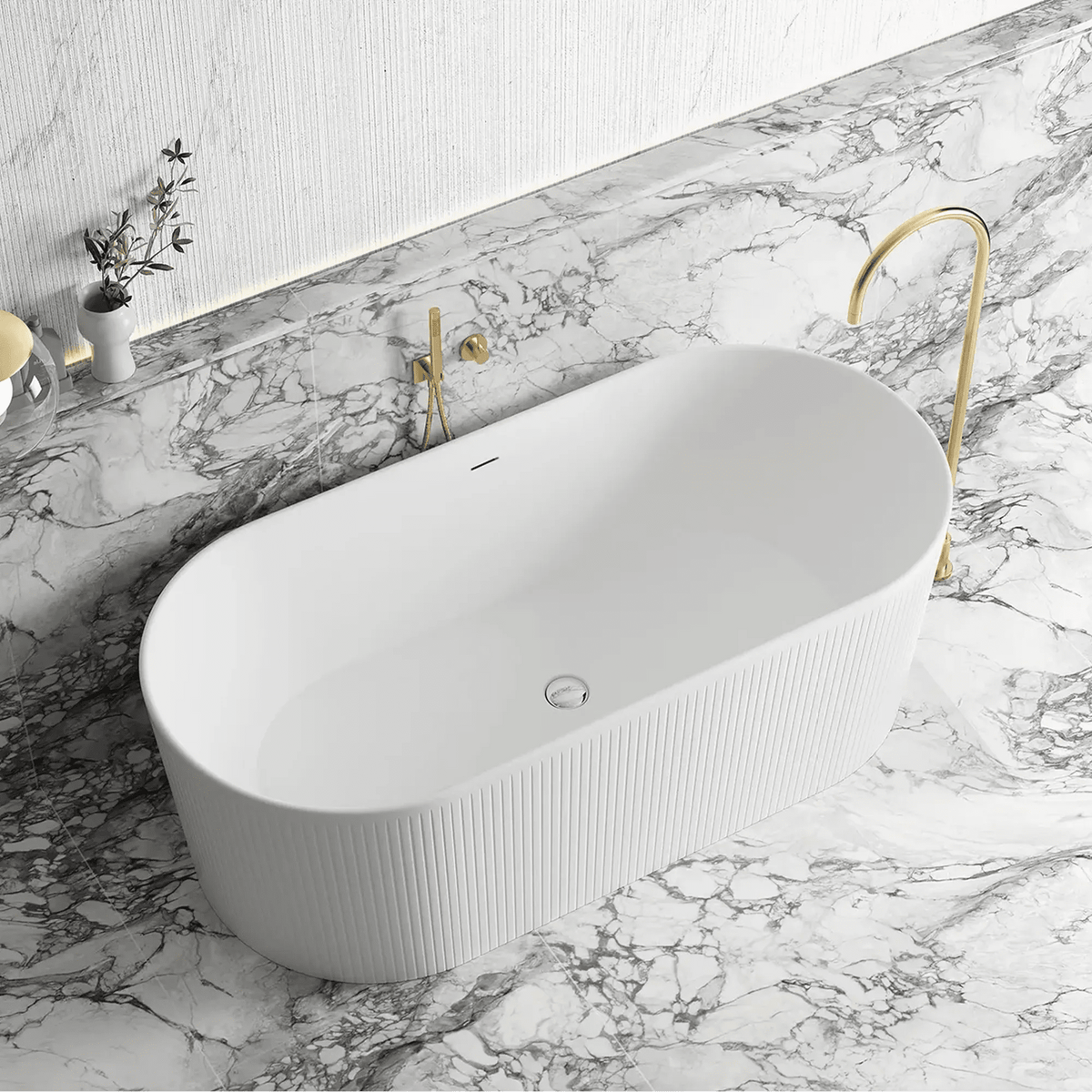 OTTI - Attica Noosa 1500 Matt White Bath with Overflow-Baths-from our-Otti-supplier–available at Bathroom City Perth