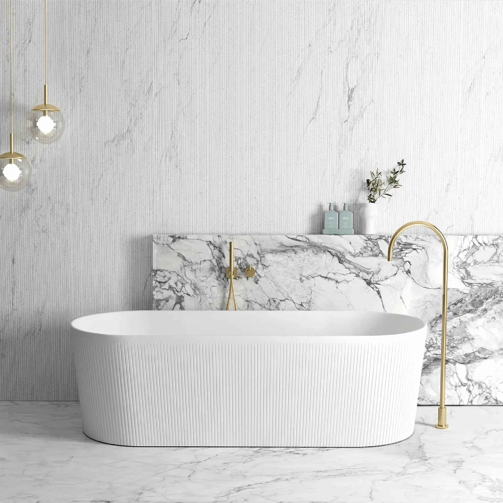 OTTI - Attica Noosa 1500 Matt White Bath-Baths-from our-Otti-supplier–available at Bathroom City Perth