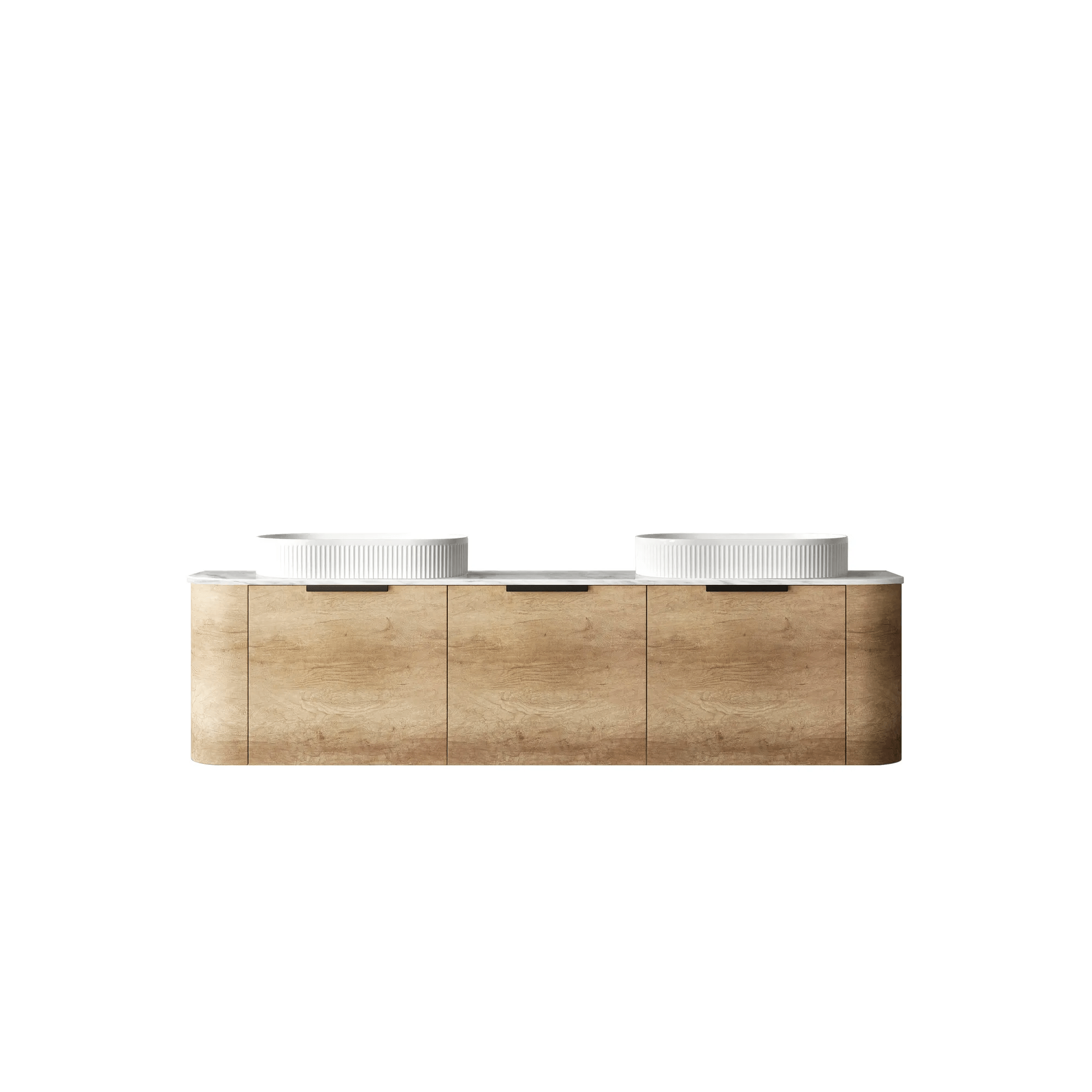 OTTI - Bondi 1800mm Natural Oak Wall Hung Curve Vanity - Vanities - from our - Otti - supplier–available at Bathroom City Perth