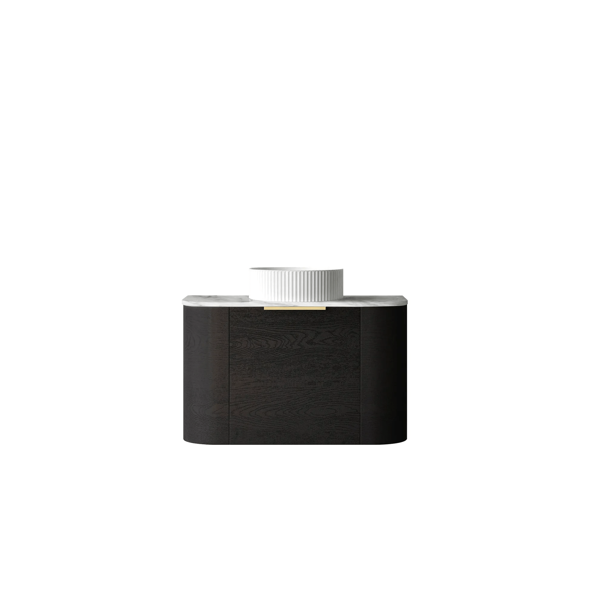 OTTI - Bondi 750mm Black Oak Wall Hung Curve Vanity - Vanities - from our - Otti - supplier–available at Bathroom City Perth